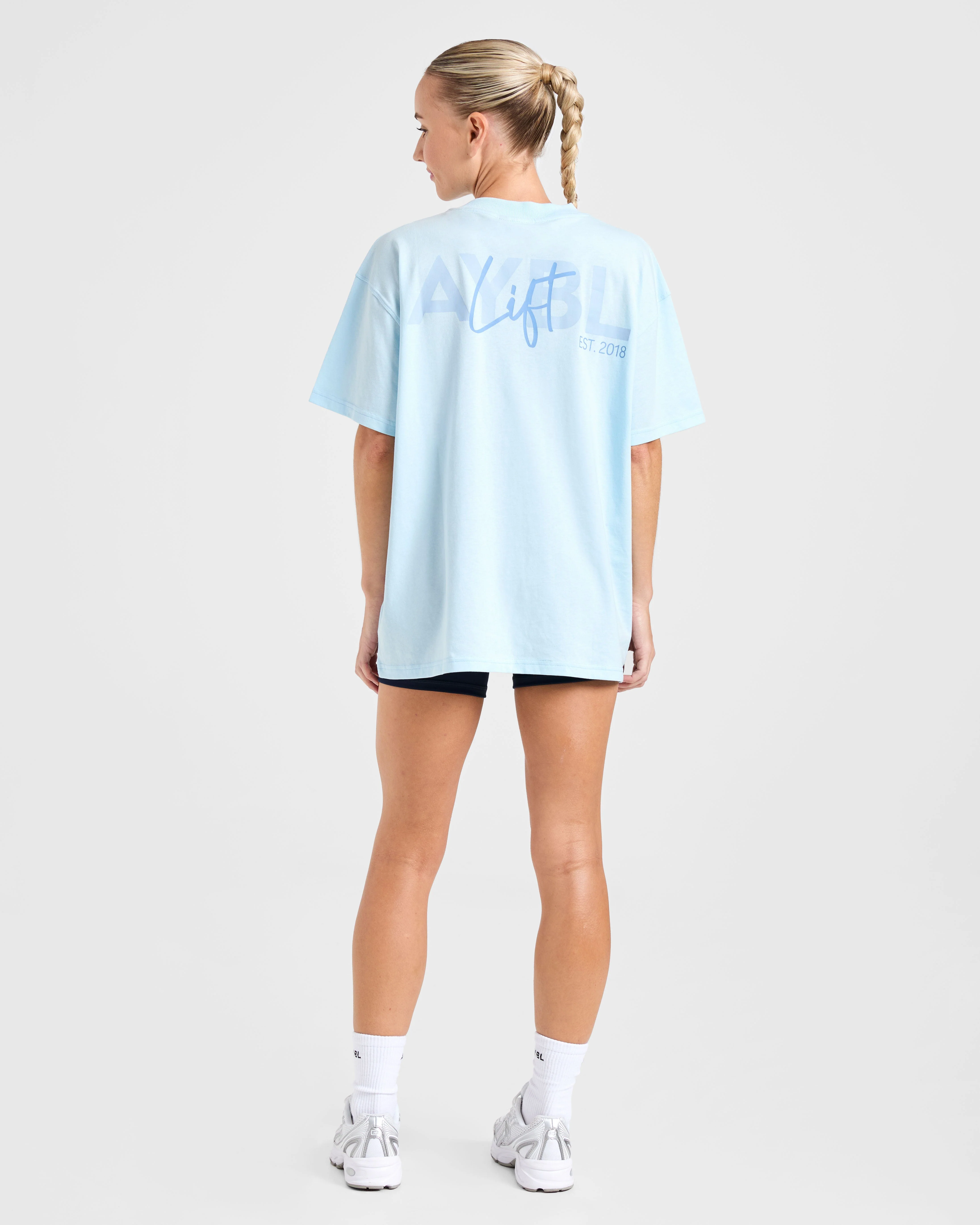 Lift Graphic Oversized T Shirt - Baby Blue - Image 4