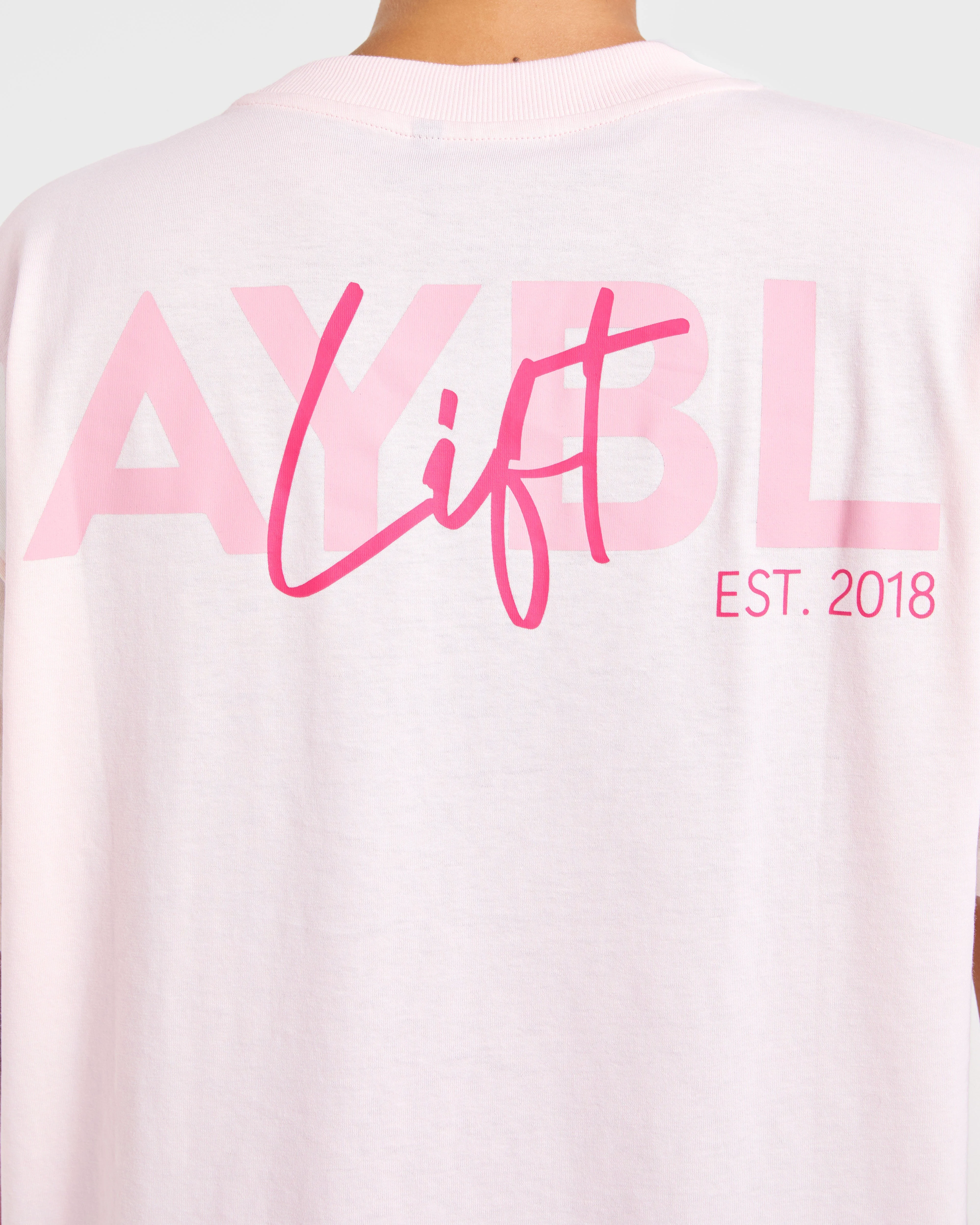 Lift Graphic Oversized T Shirt - Baby Pink - Image 6