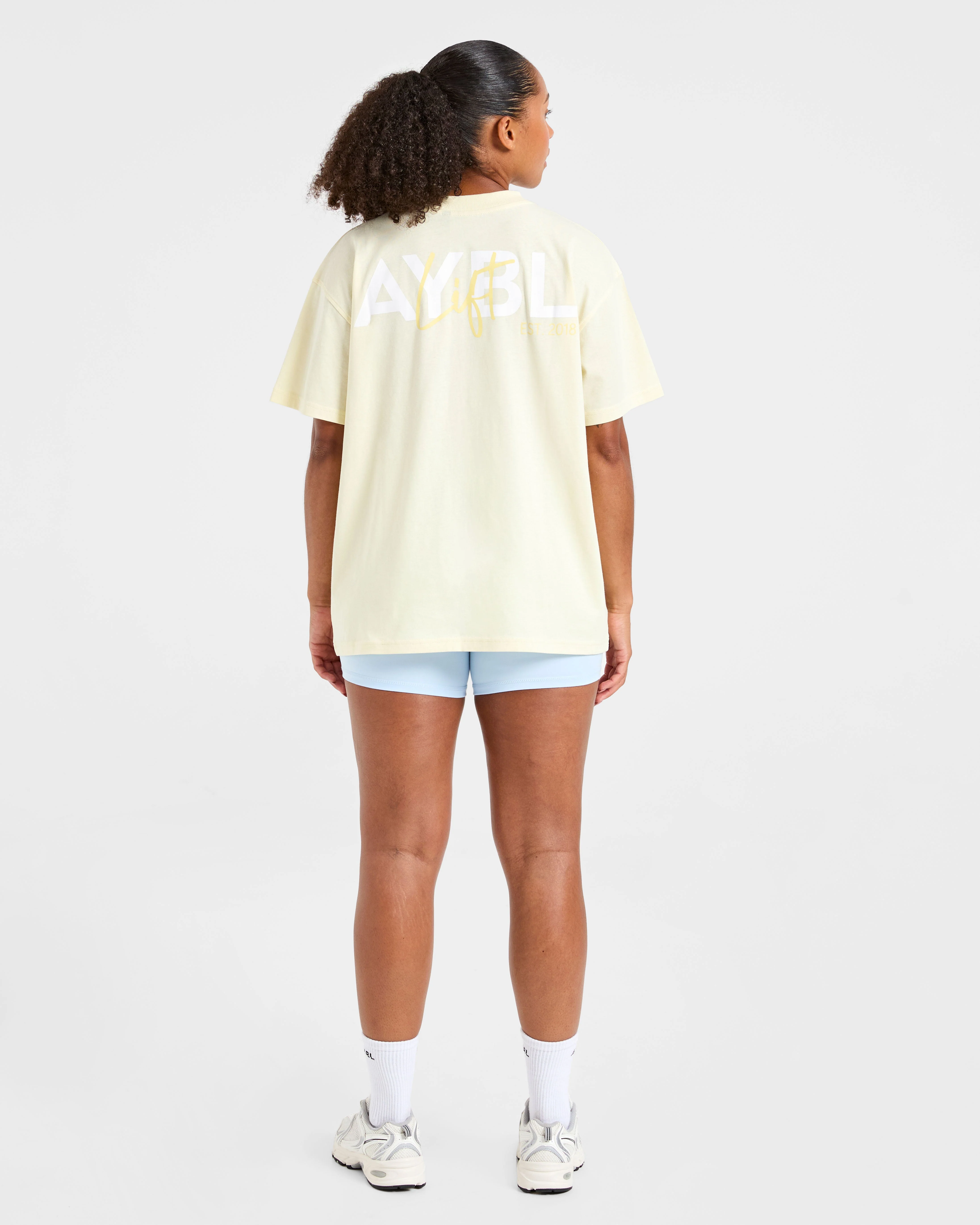 Lift Graphic Oversized T Shirt - Lemon Yellow - Image 4