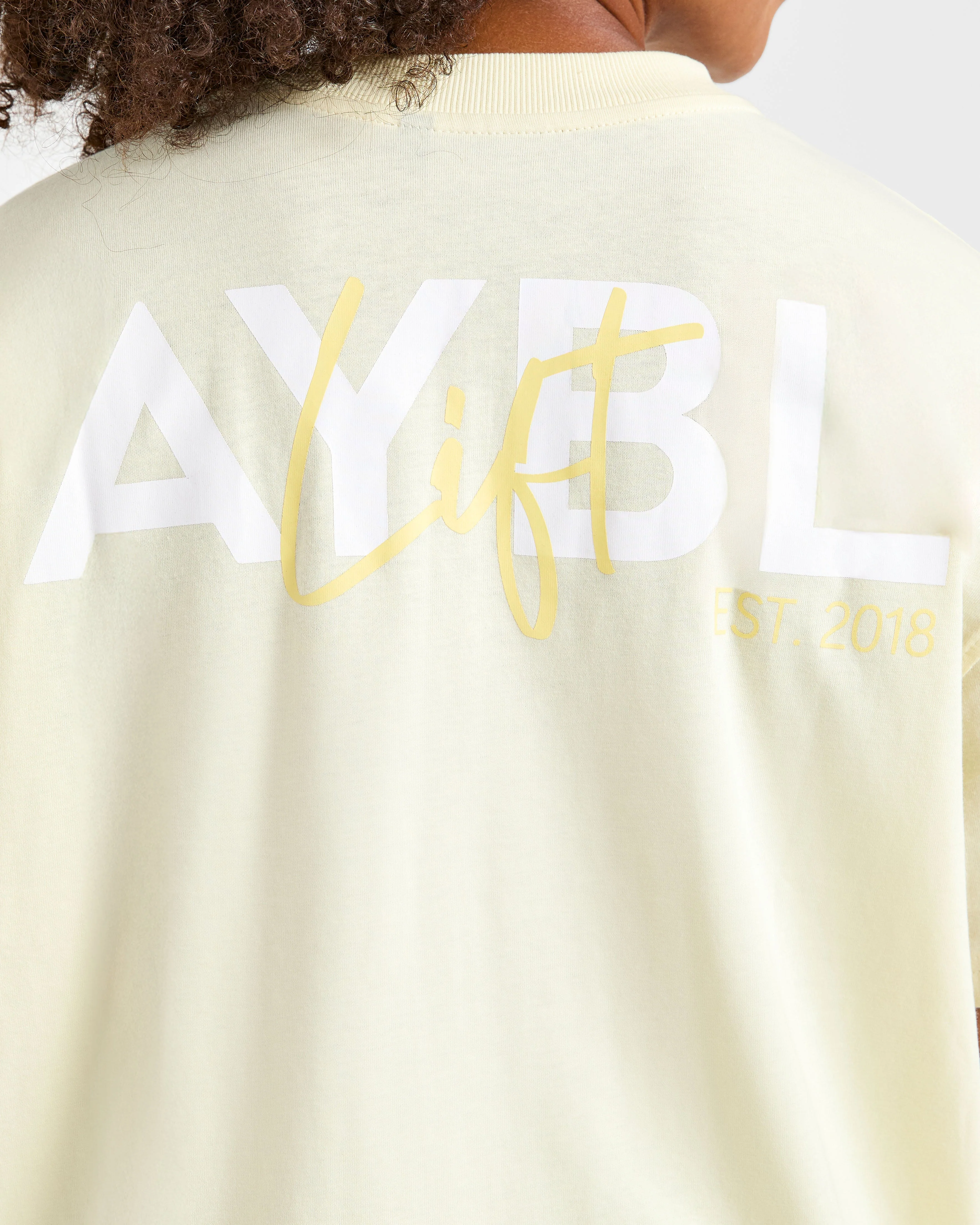 Lift Graphic Oversized T Shirt - Lemon Yellow - Image 6