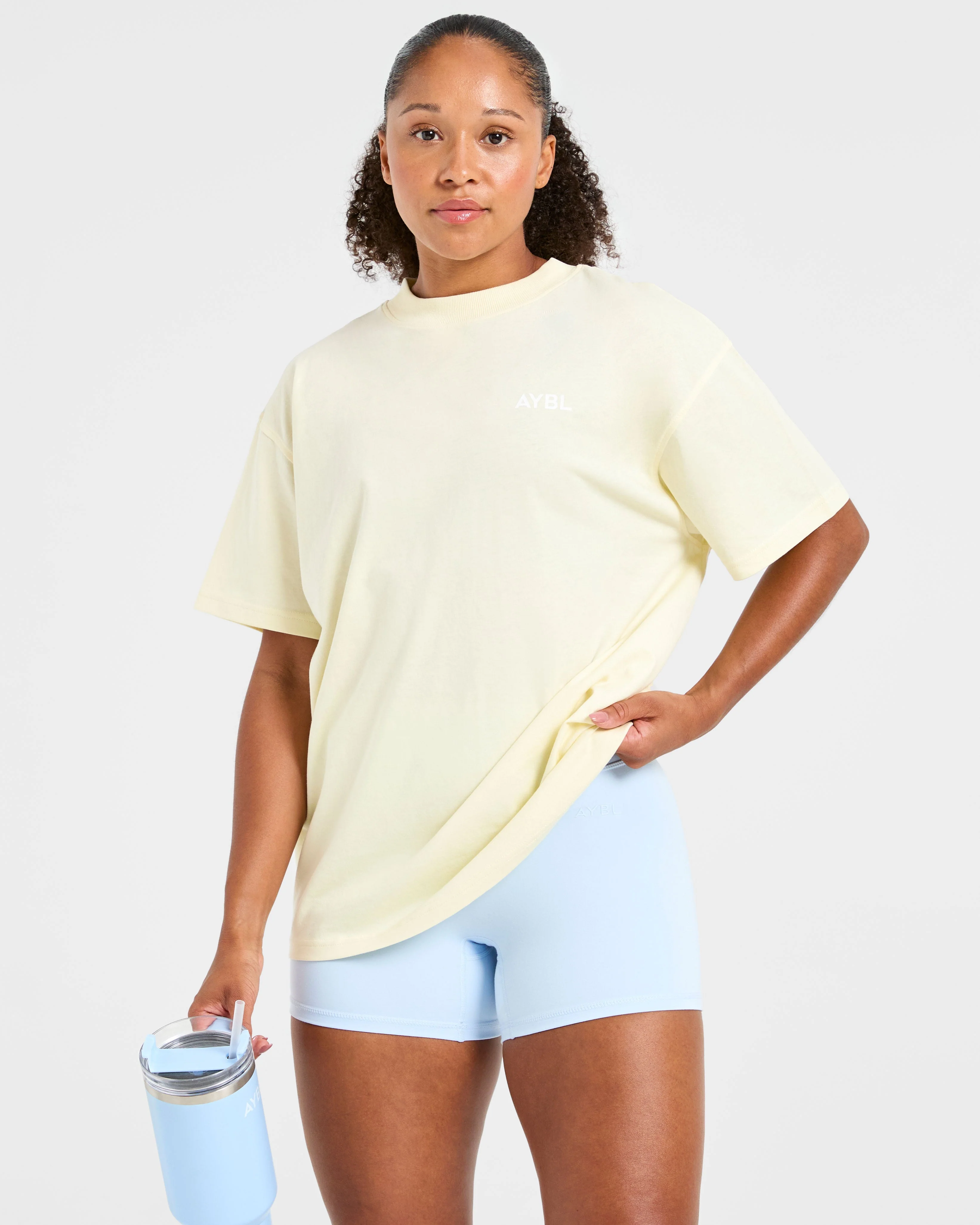 Lift Graphic Oversized T Shirt - Lemon Yellow - Image 7
