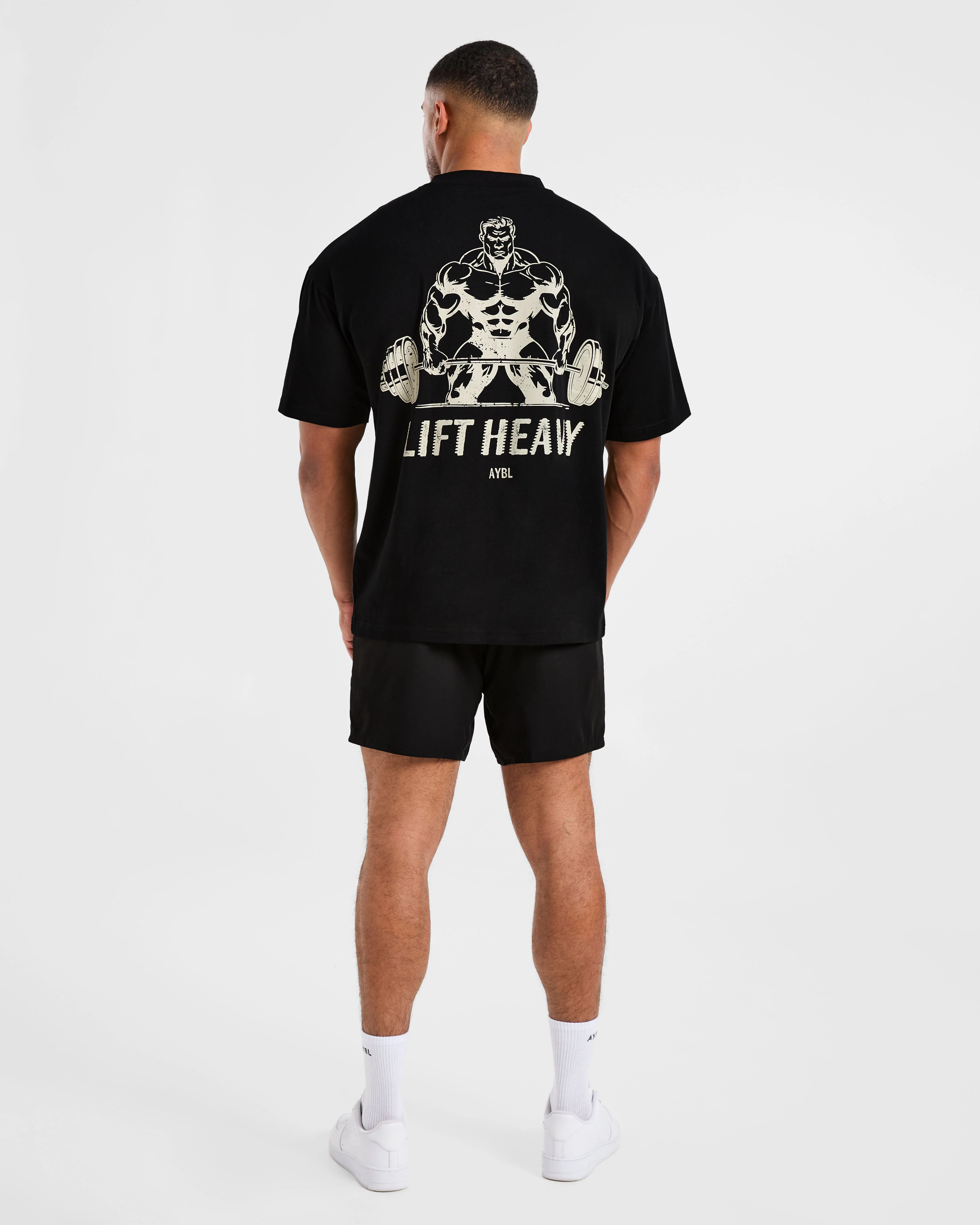 Lift Heavy Oversized T Shirt - Black/Off White - Image 4