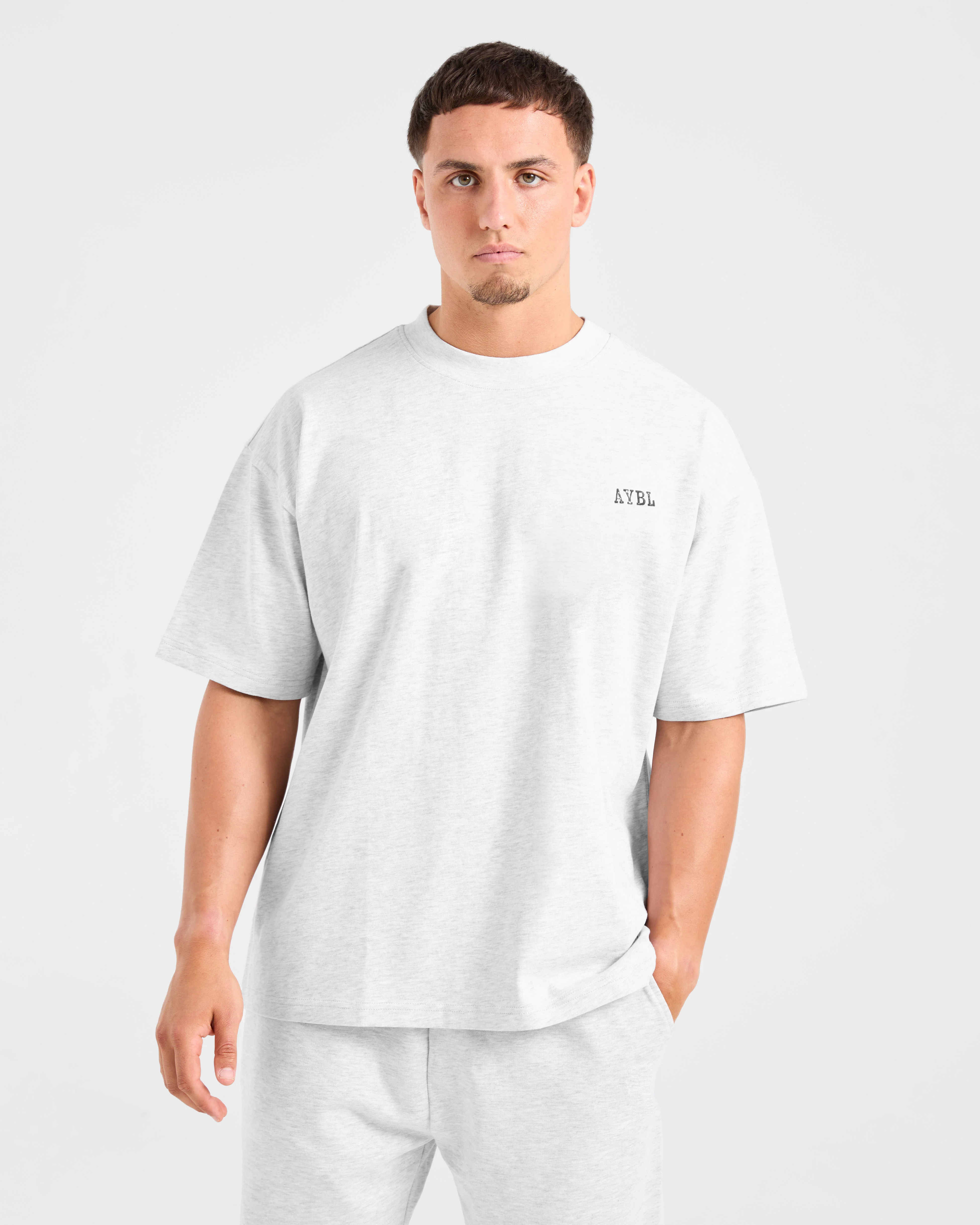 Lifting Essentials Oversized T Shirt - Grey Marl - Image 2