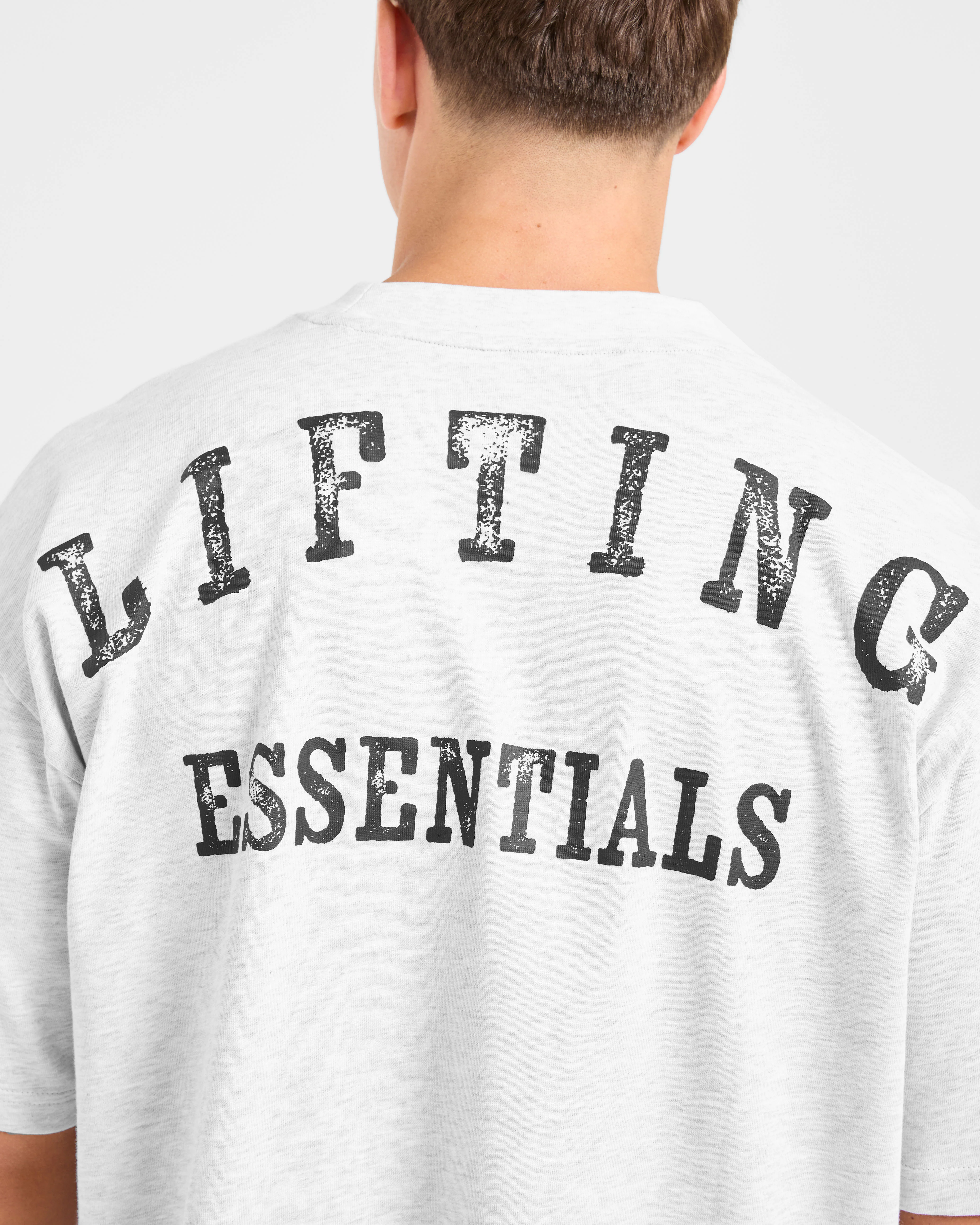 Lifting Essentials Oversized T Shirt - Grey Marl - Image 6