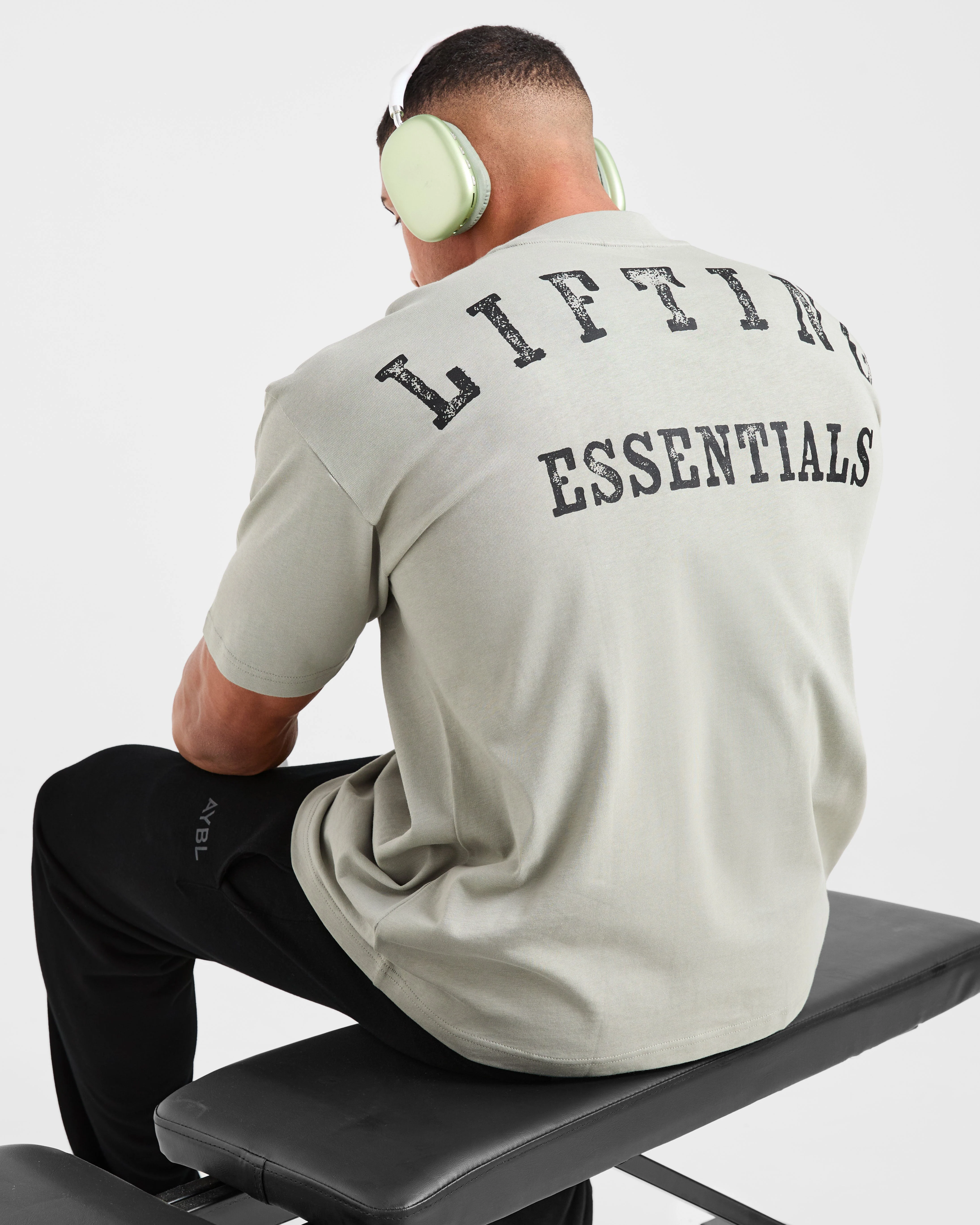 Lifting Essentials Oversized T Shirt - Stone Sage - Image 8