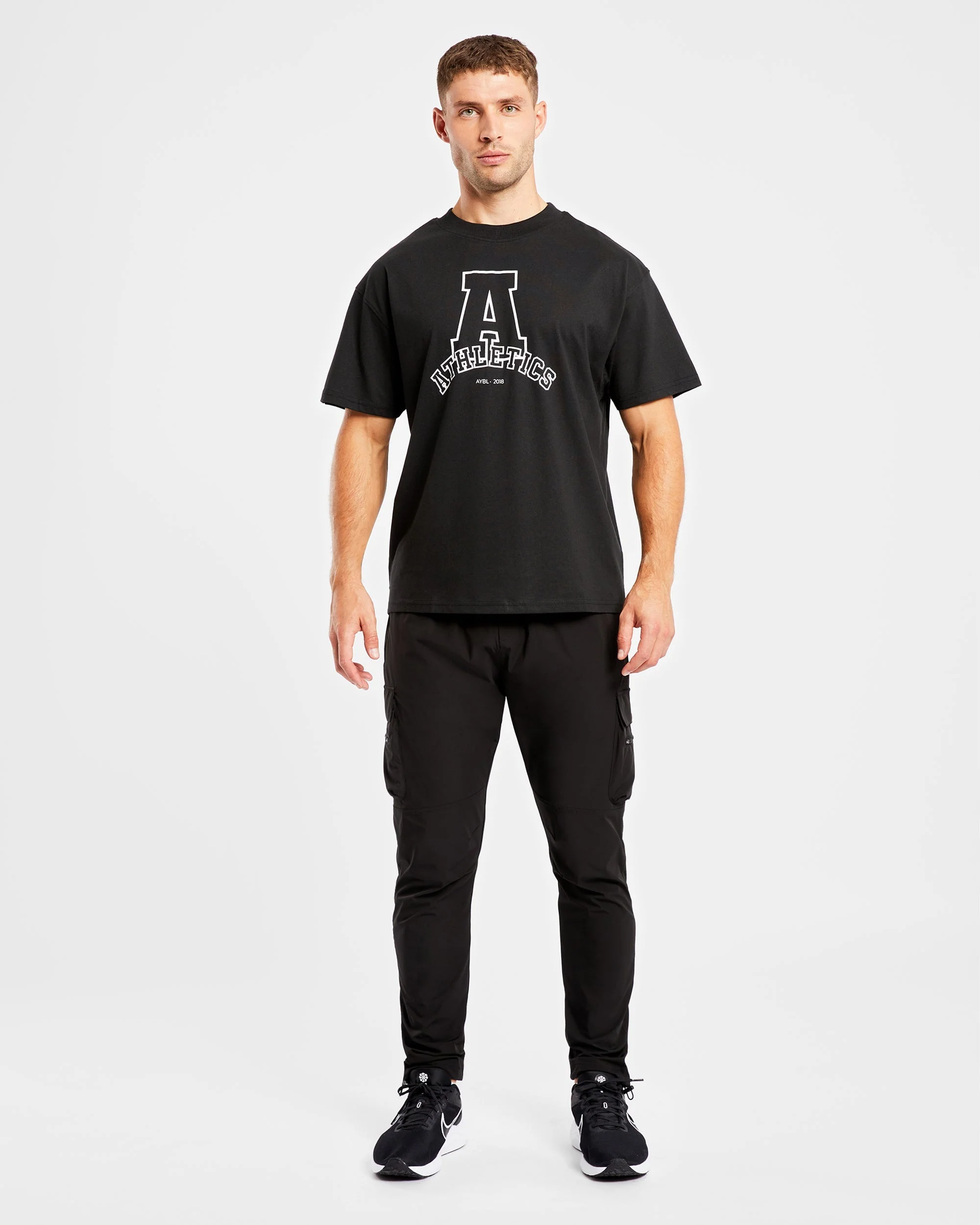 Athletics Varsity Oversized T Shirt - Black - Image 3