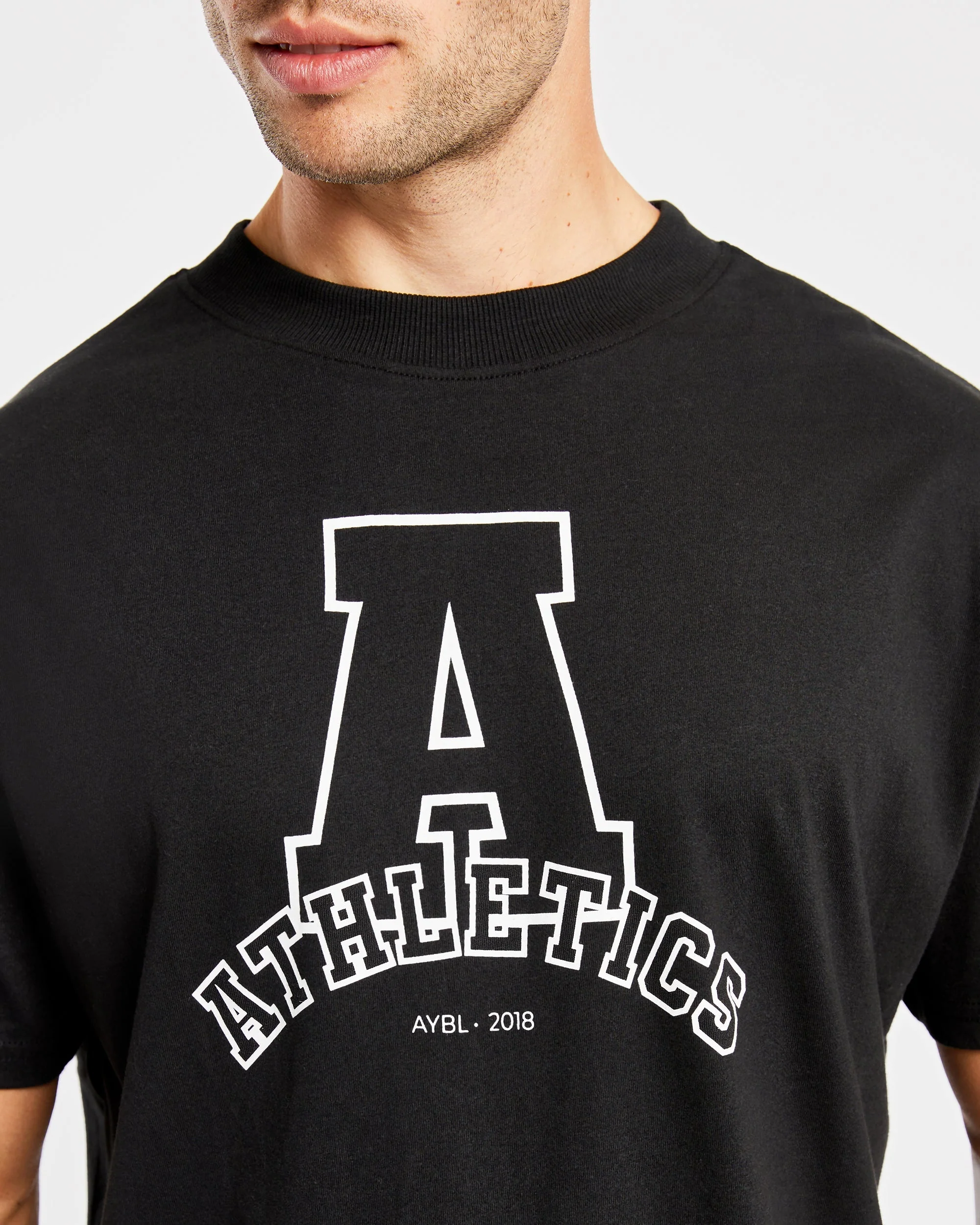 Athletics Varsity Oversized T Shirt - Black - Image 5