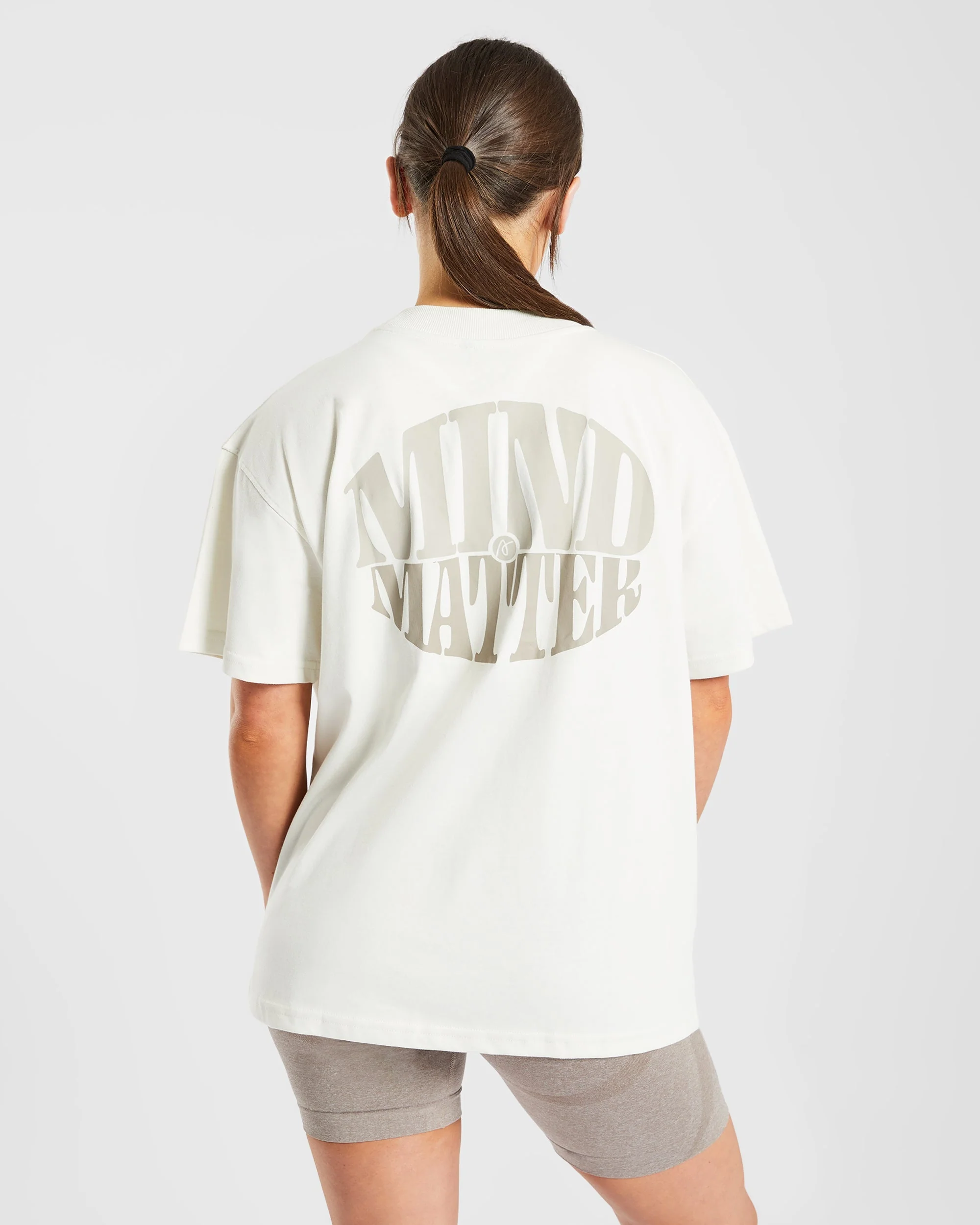Mind Over Matter Oversized T Shirt - Beige/Brown - Image 9