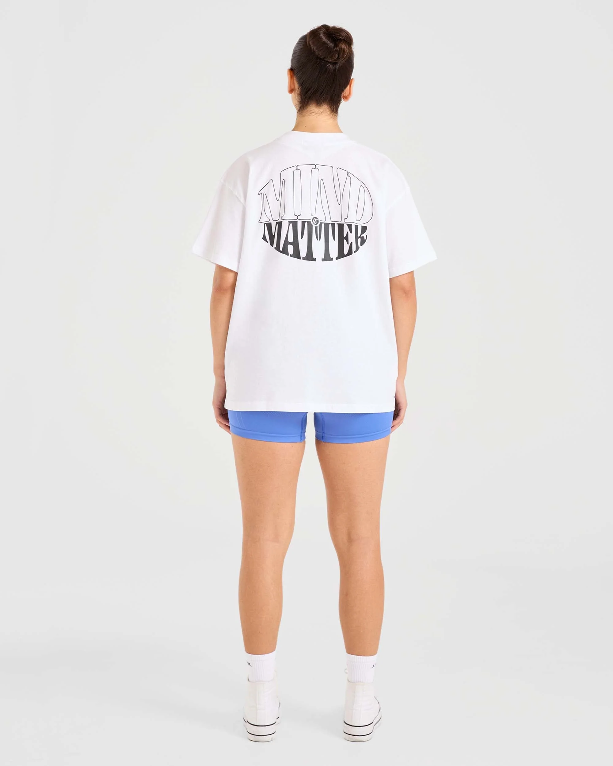 Mind Over Matter Oversized T Shirt - White - Image 3