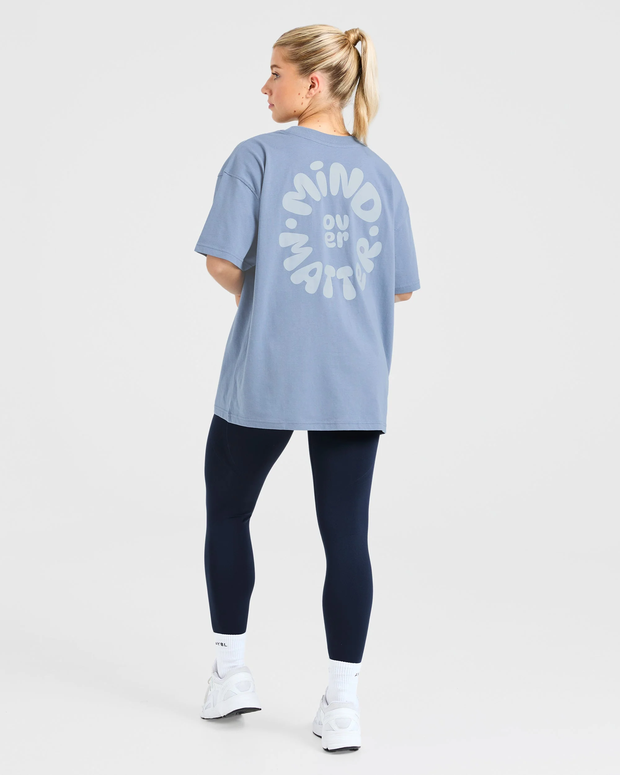 Mind Over Matter V2 Oversized T Shirt - Blue - Image 3