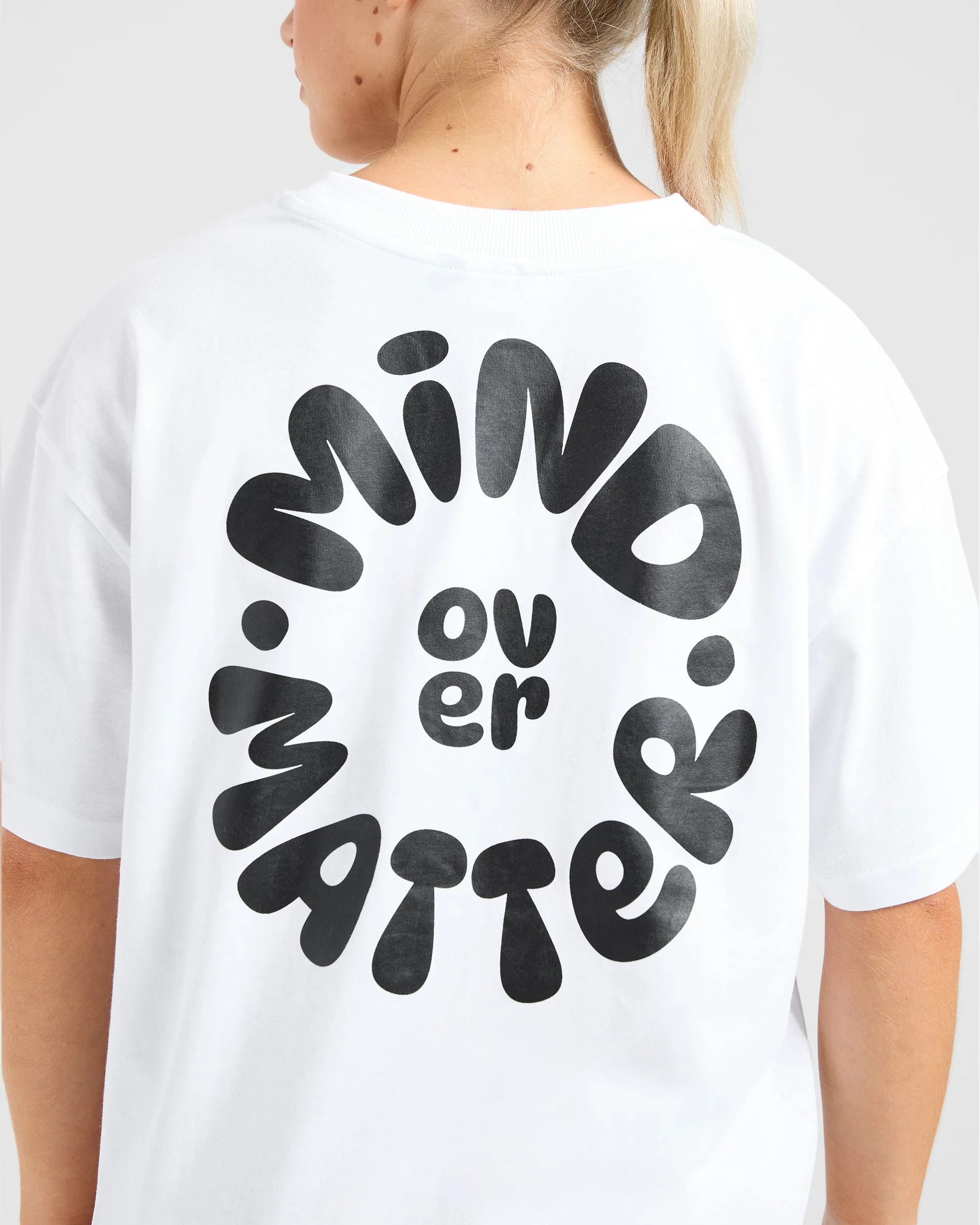 Mind Over Matter V2 Oversized T Shirt - White - Image 6