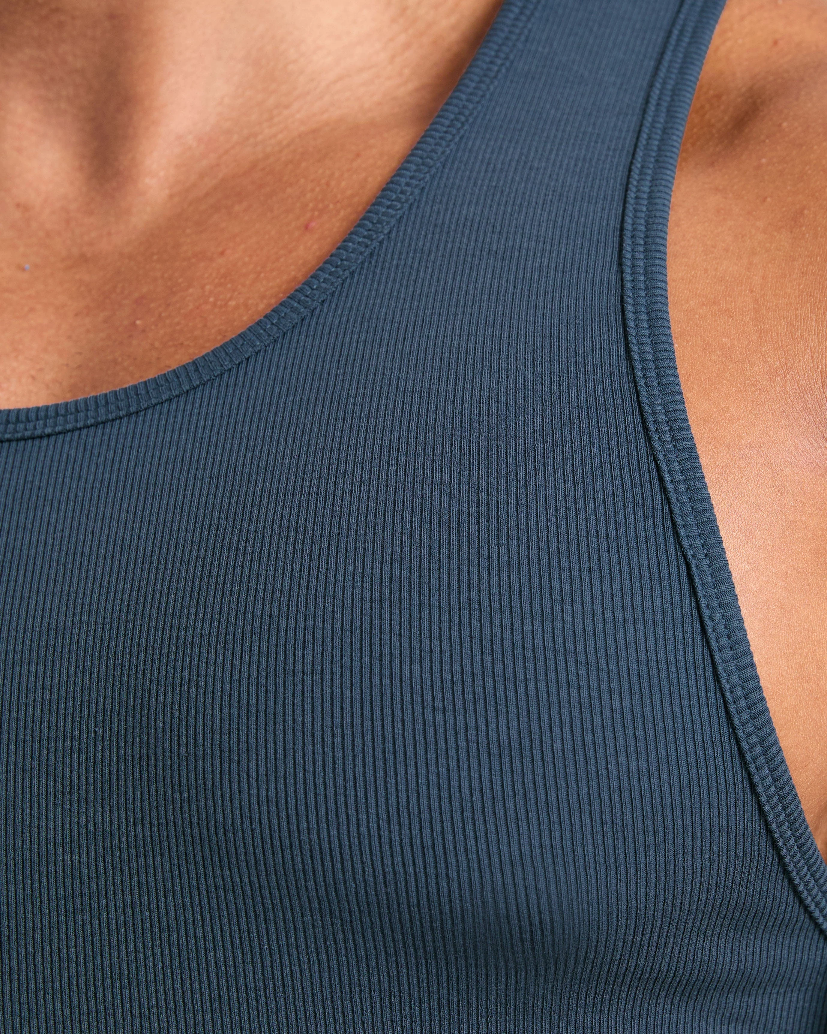 Muscle Ribbed Tank - Washed Navy - Image 6