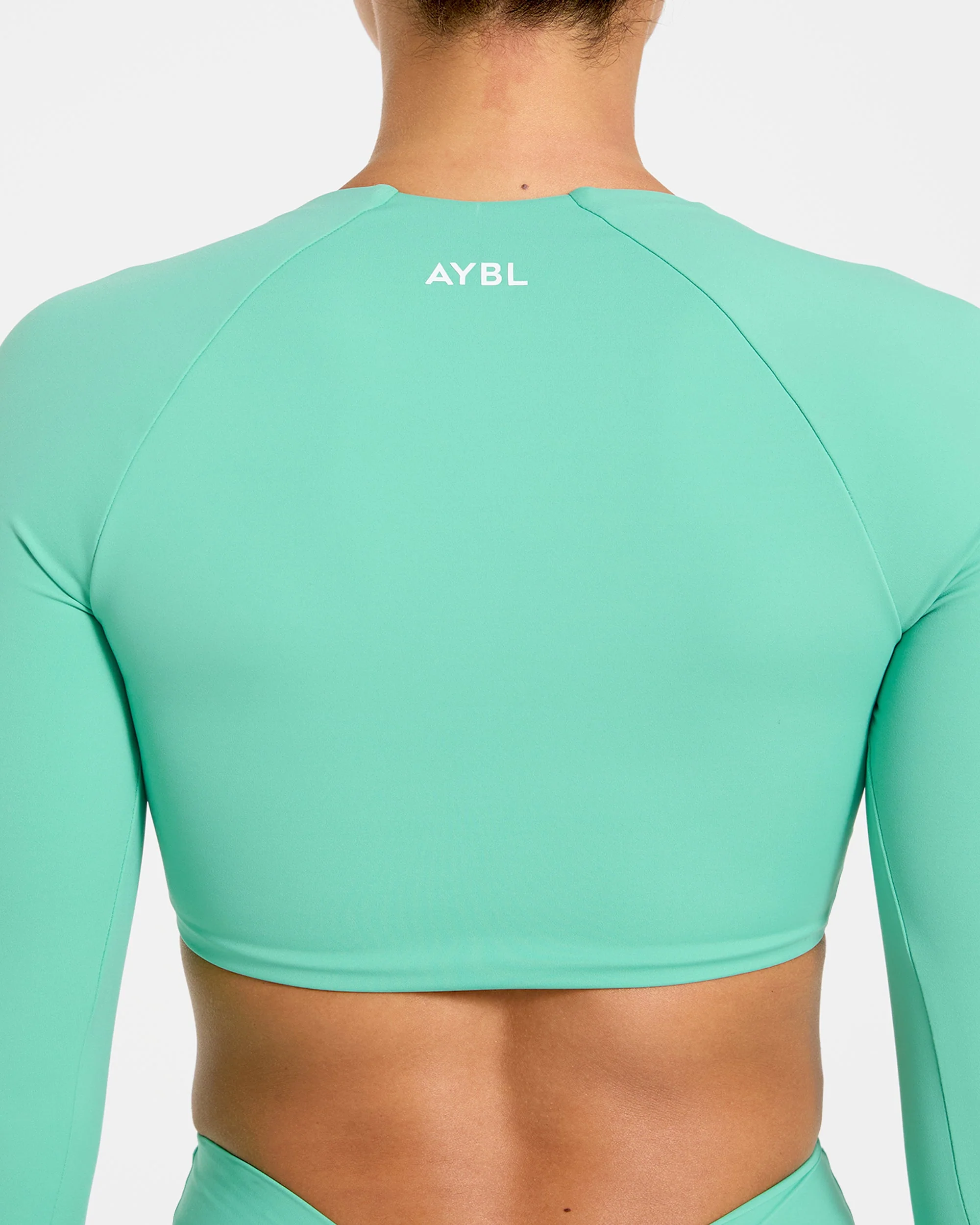 Physique Long Sleeve Crop Top - Summer Green - Image 6