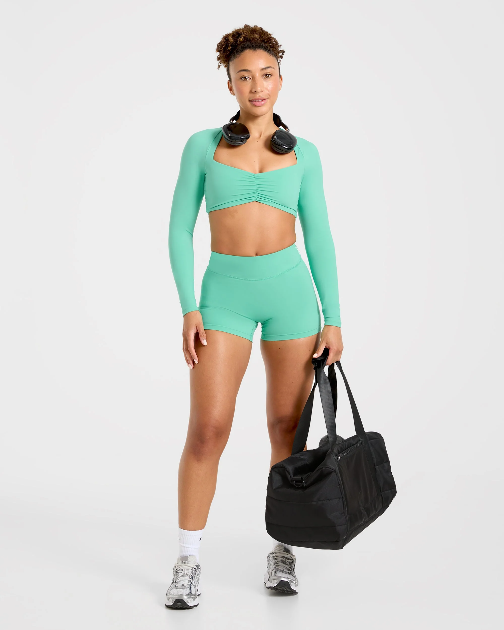 Physique Long Sleeve Crop Top - Summer Green - Image 8