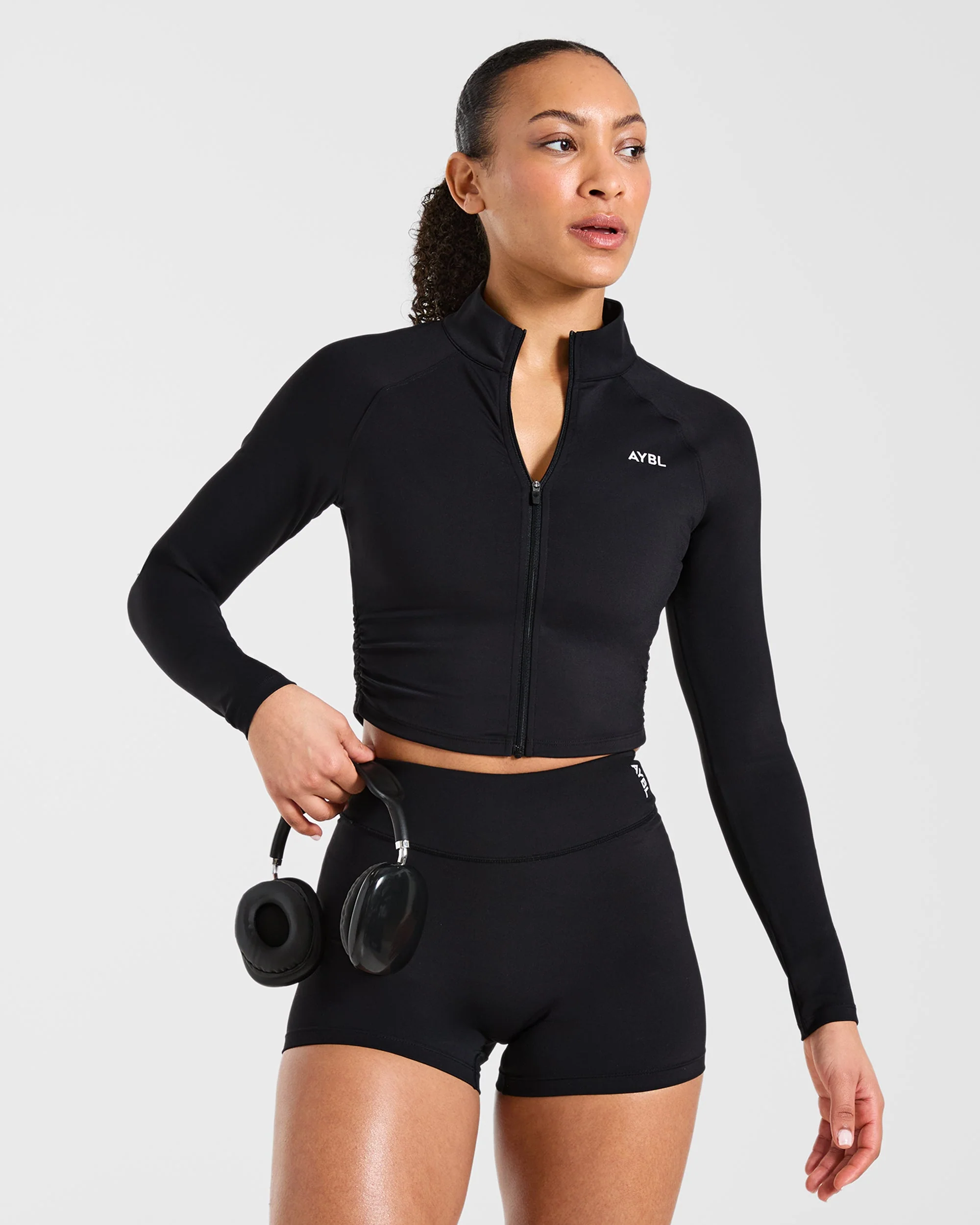 Physique Zip Up Jacket - Black - Image 7