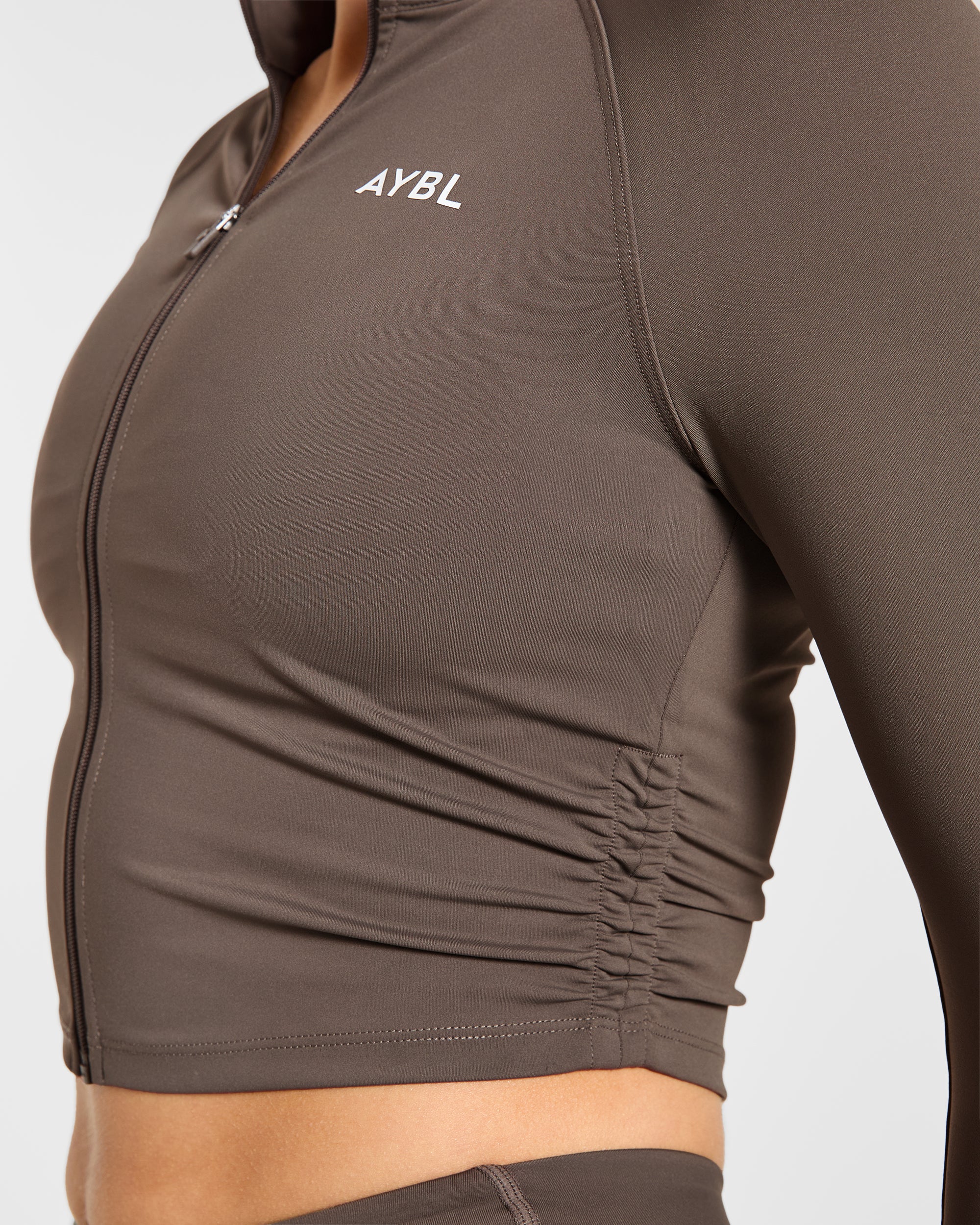 Physique Zip Up Jacket - Brown - Image 6