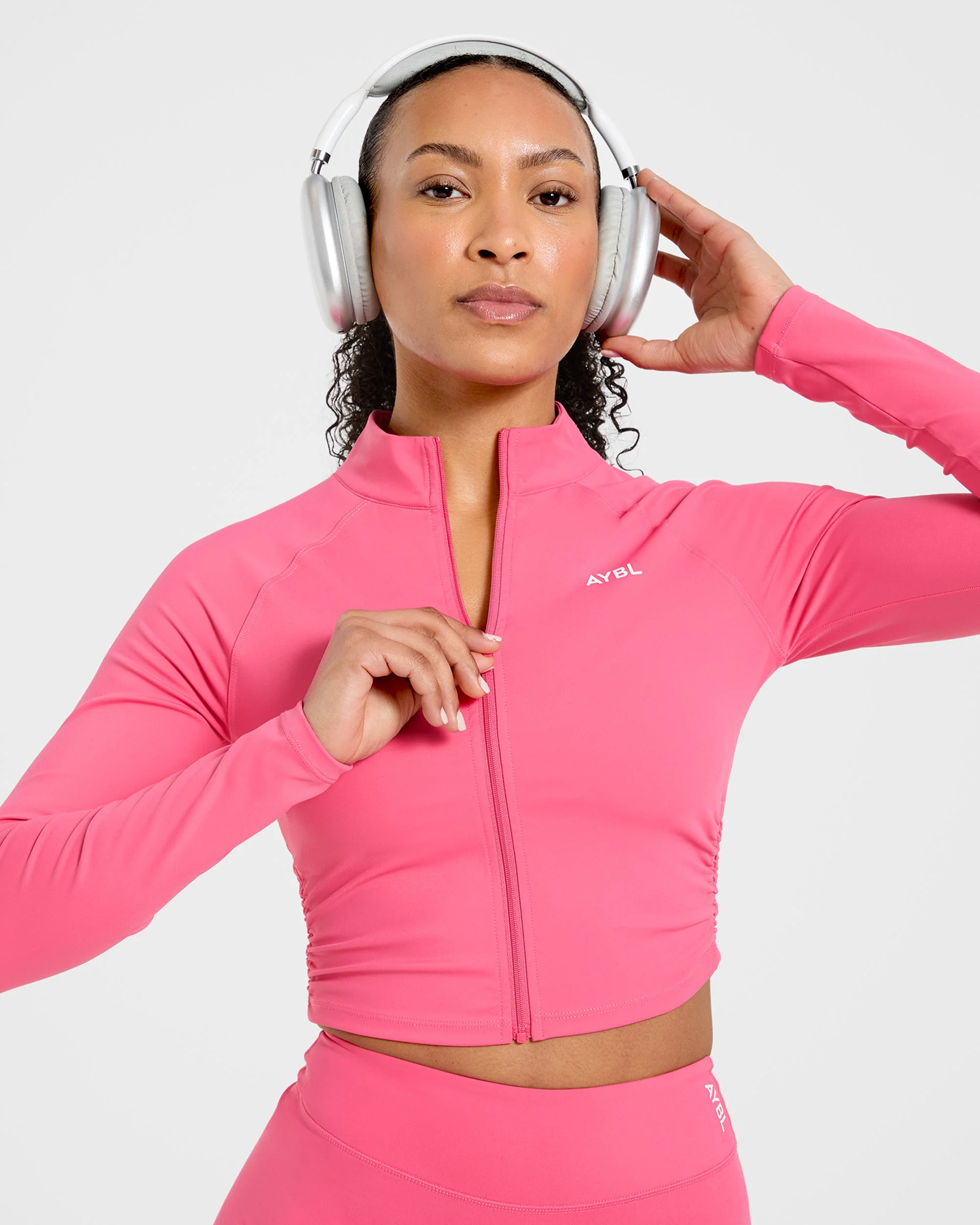 Physique Zip Up Jacket - Roseberry Pink - Image 7