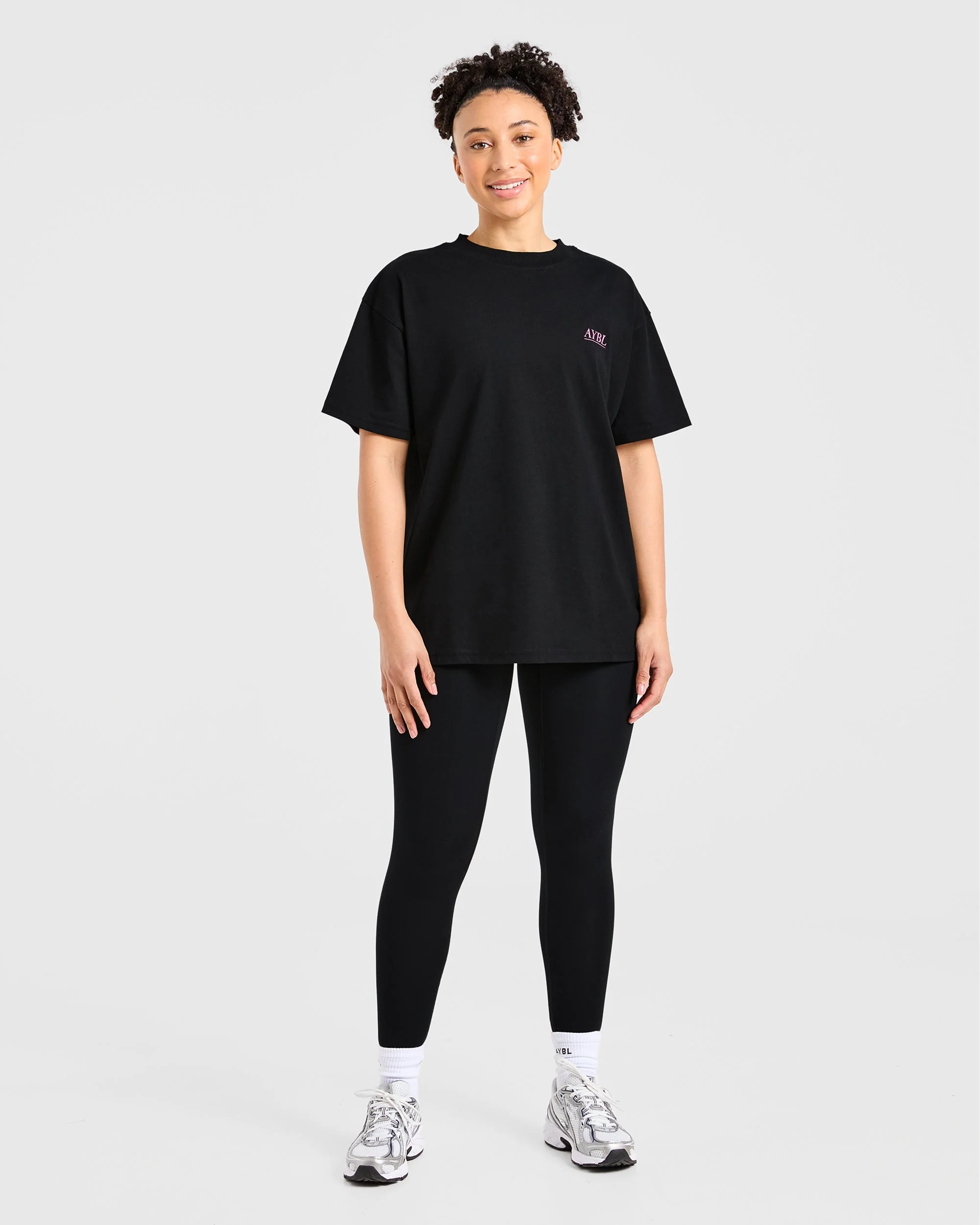 Power Lifting Illustration T Shirt - Black/Pink - Image 4