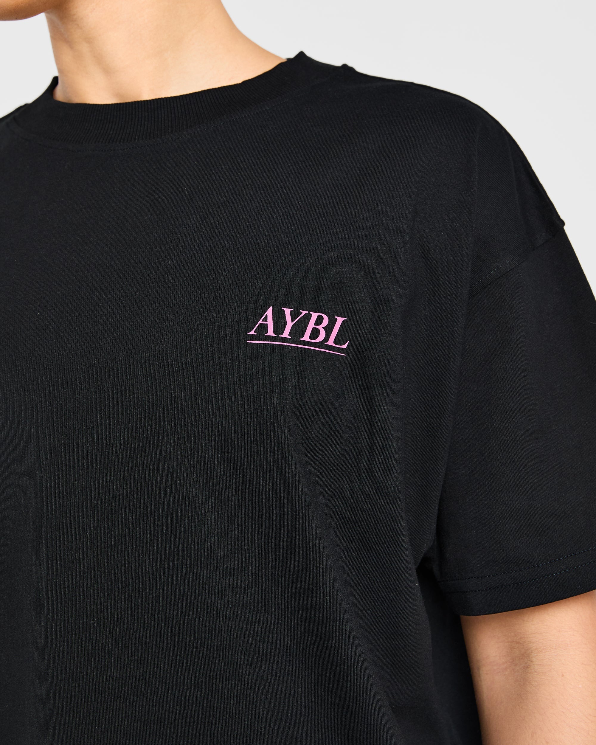 Power Lifting Illustration T Shirt - Black/Pink - Image 5