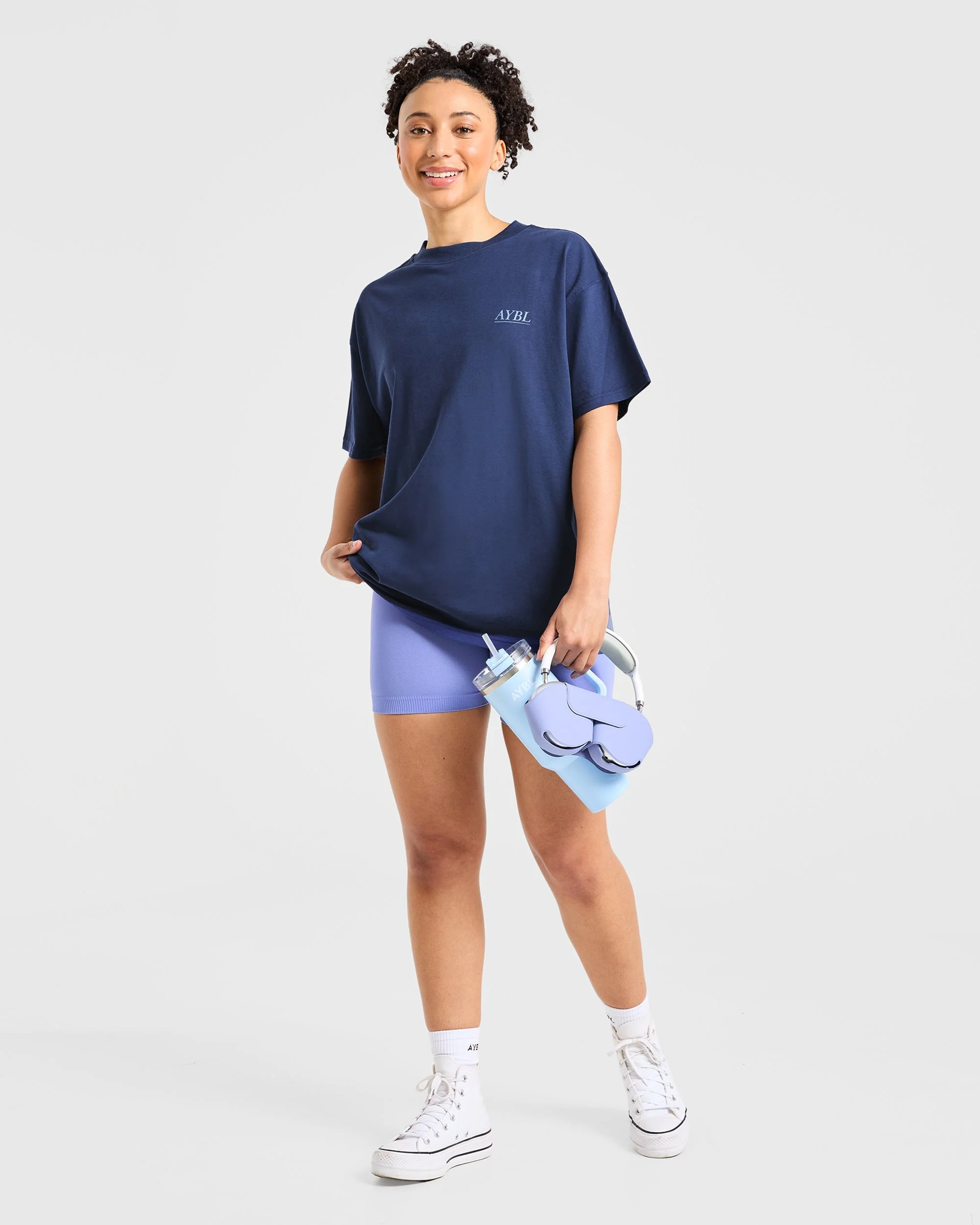 Power Lifting Illustration T Shirt - Blue - Image 7