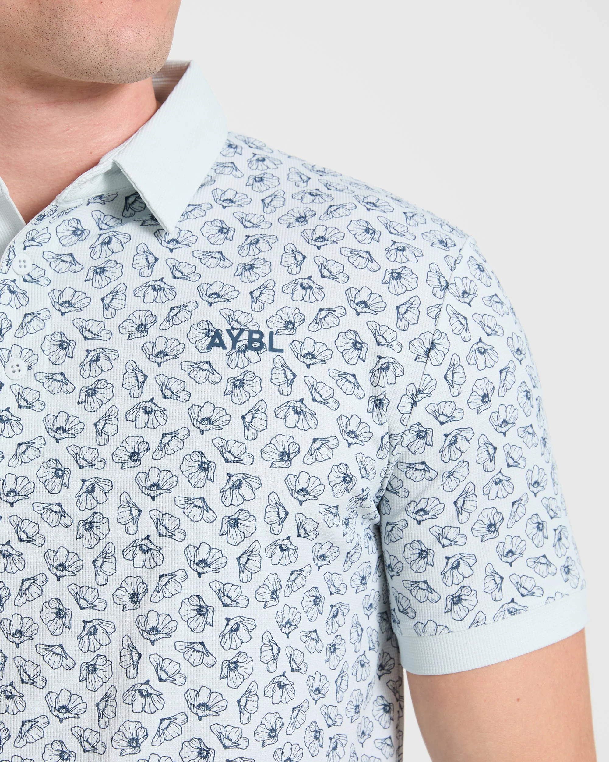 Precision Camellias Polo - Ice Blue - Image 5