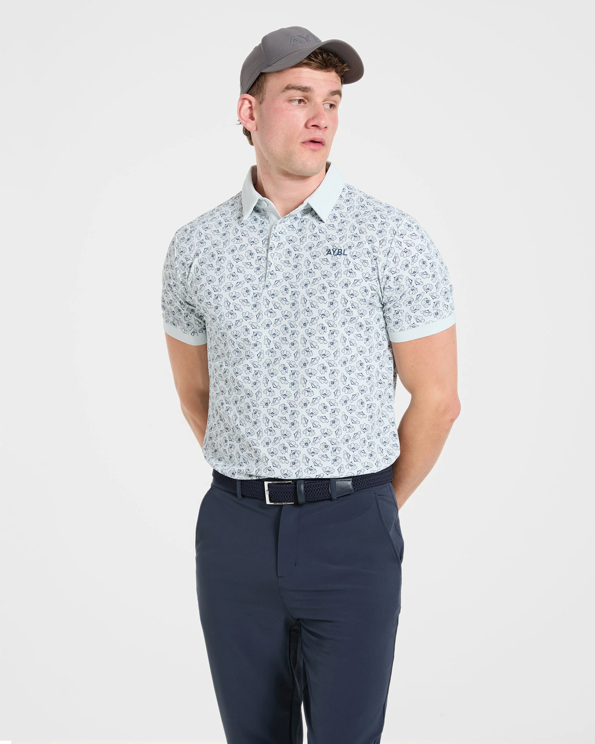 Precision Camellias Polo - Ice Blue - Image 8