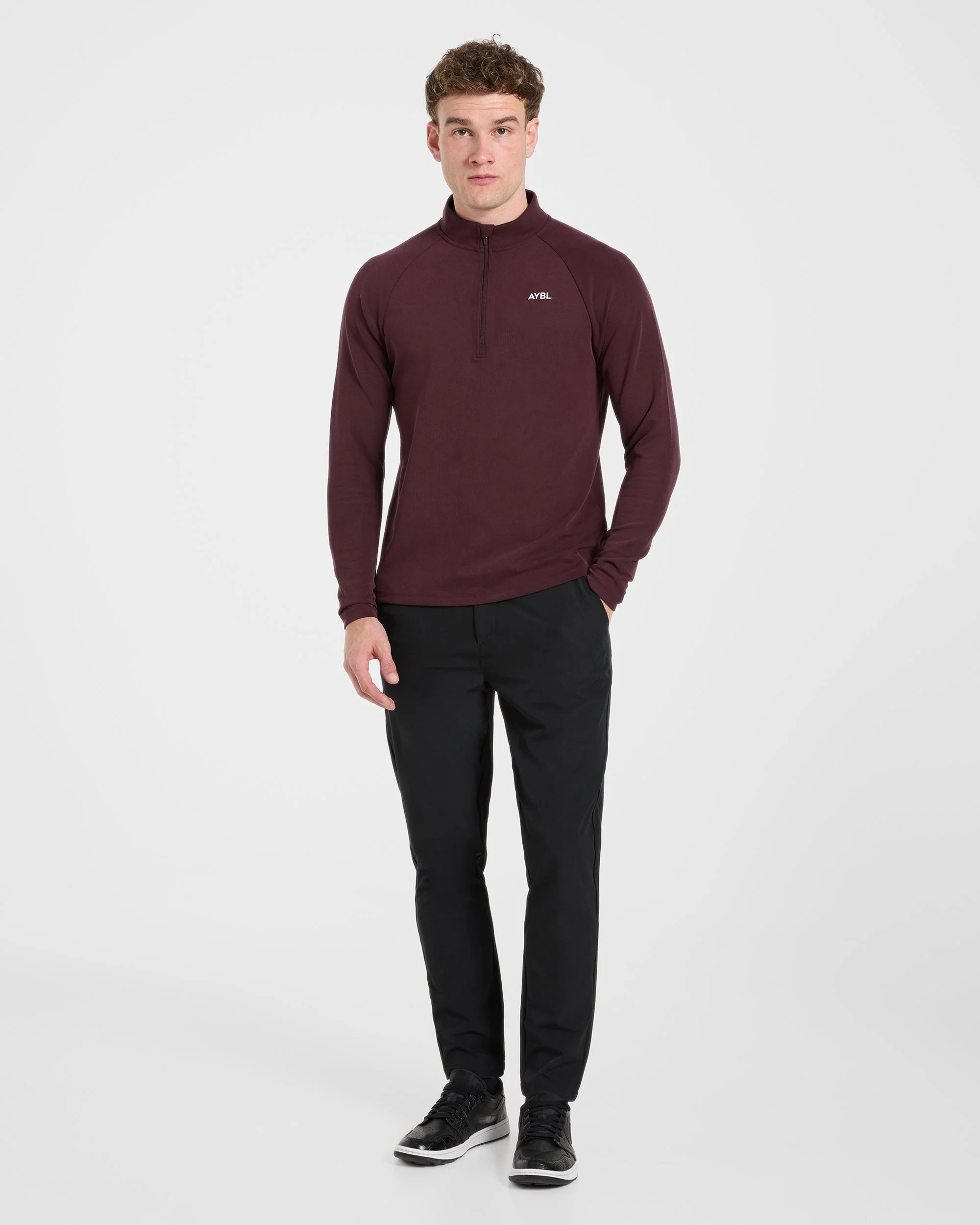 Precision Hybrid 1/4 Zip Pullover - Burgundy - Image 3