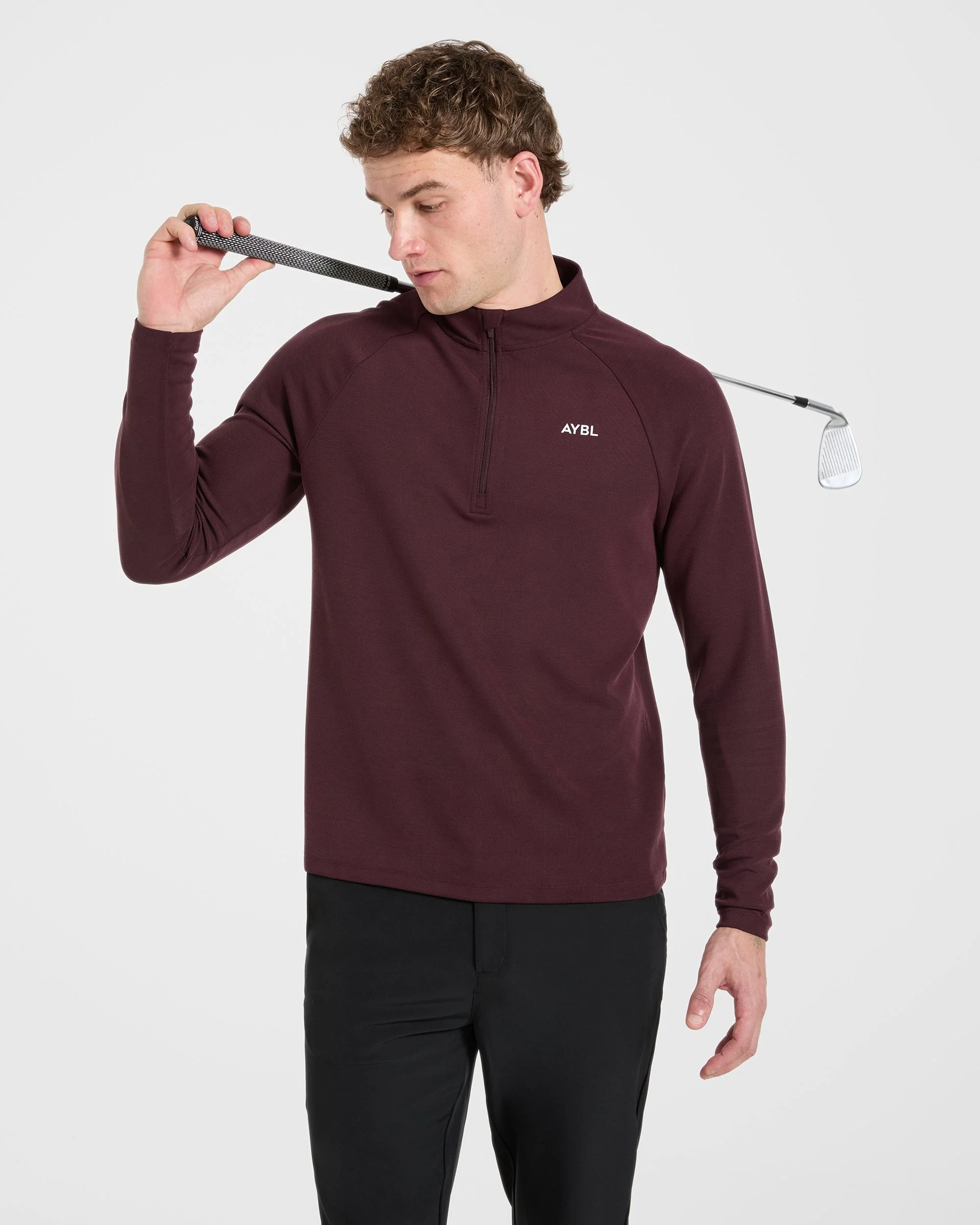 Precision Hybrid 1/4 Zip Pullover - Burgundy - Image 7