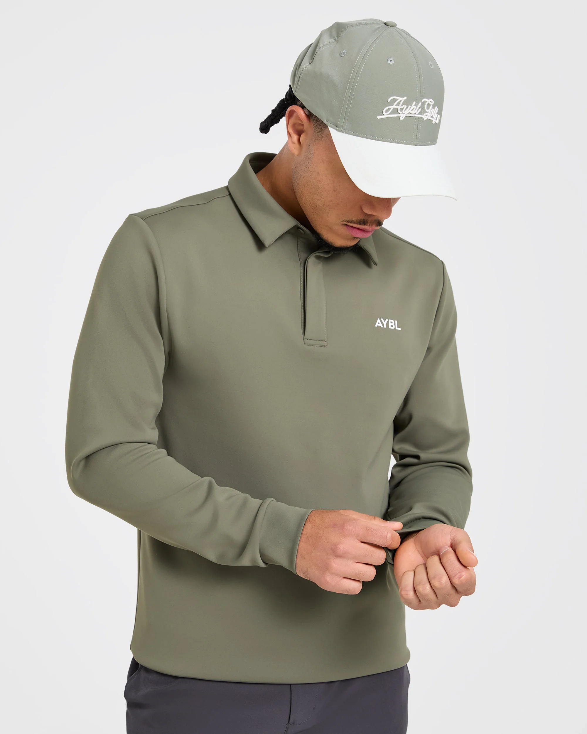 Precision Longsleeve Collared Pullover - Deep Sage - Image 8