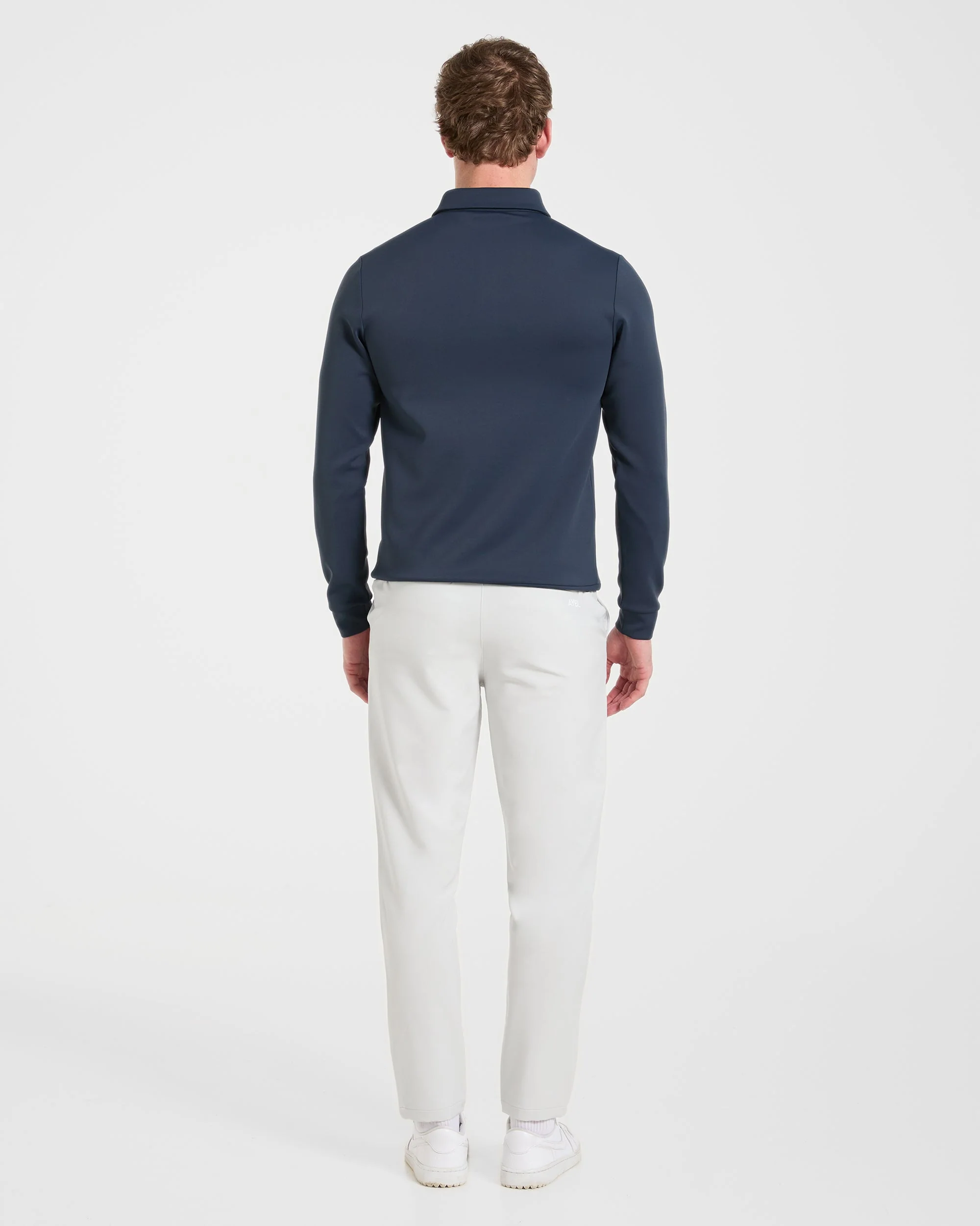 Precision Longsleeve Collared Pullover - Navy Blue - Image 4