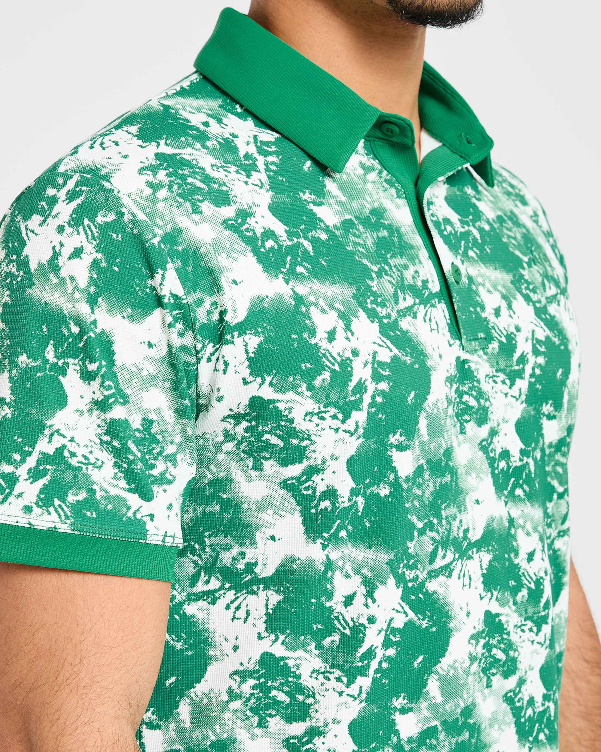 Precision Splatter Polo - Rye Green/Cream - Image 6