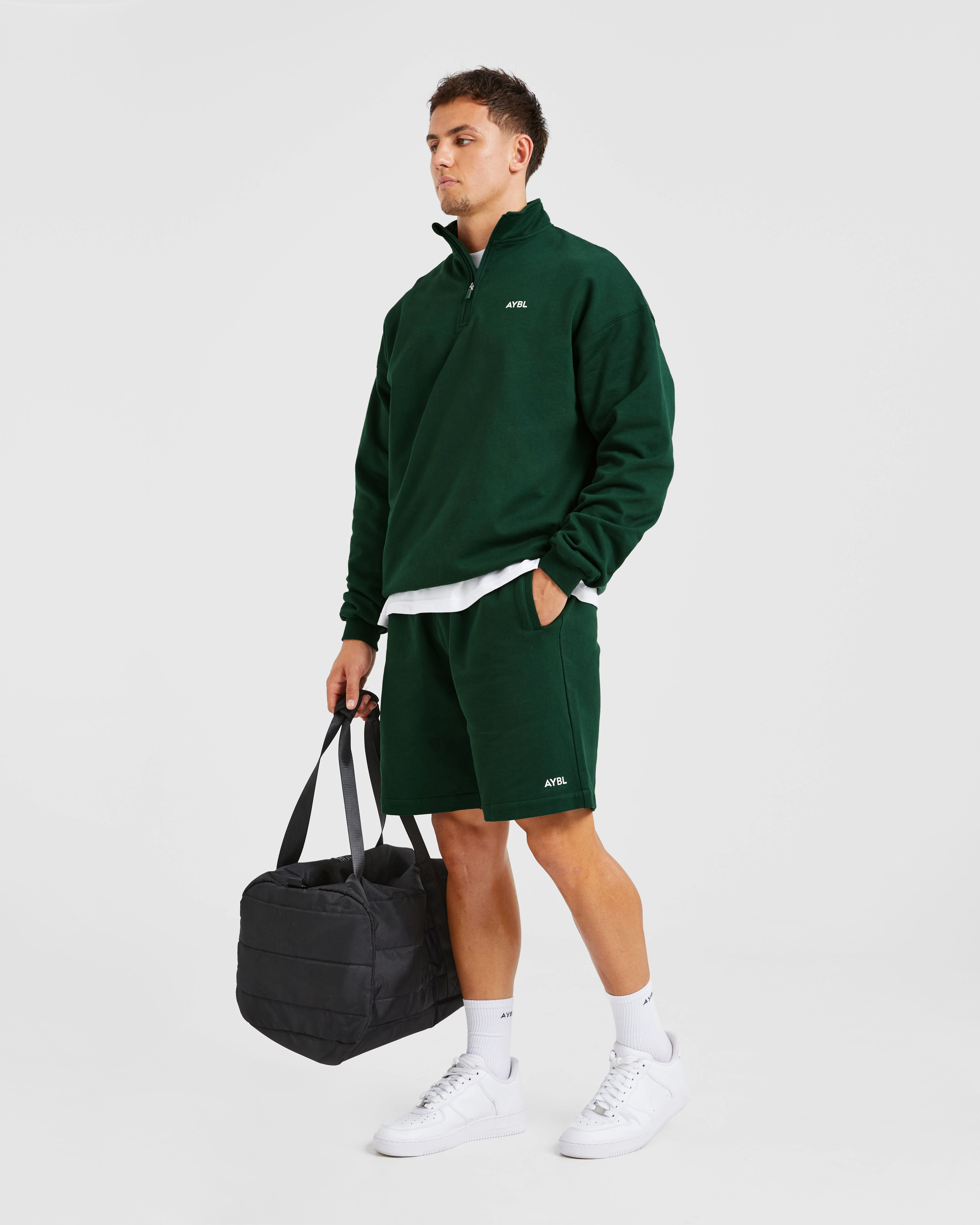 Rebound 1/4 Zip Pullover - Forest Green - Image 7