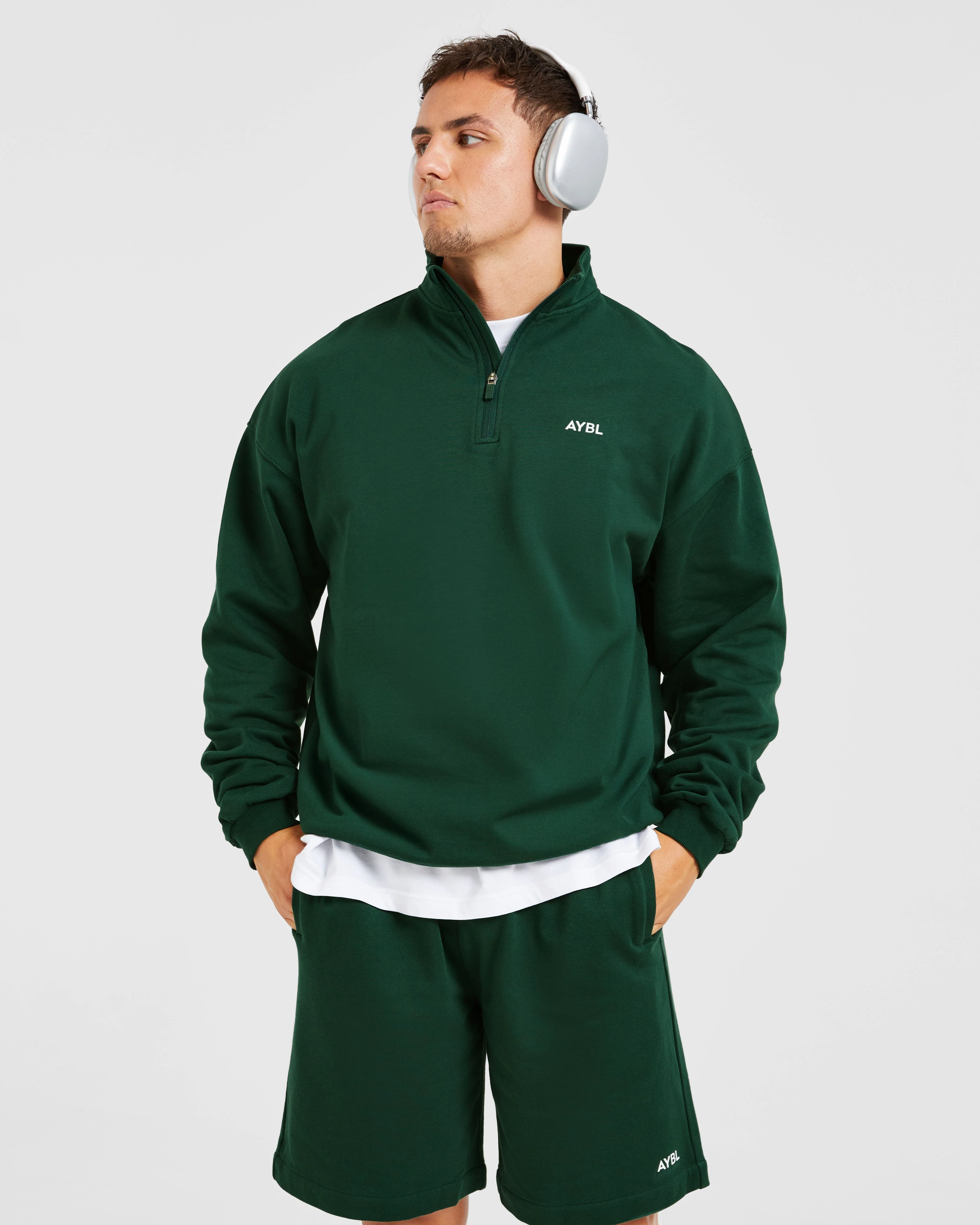Rebound 1/4 Zip Pullover - Forest Green - Image 8
