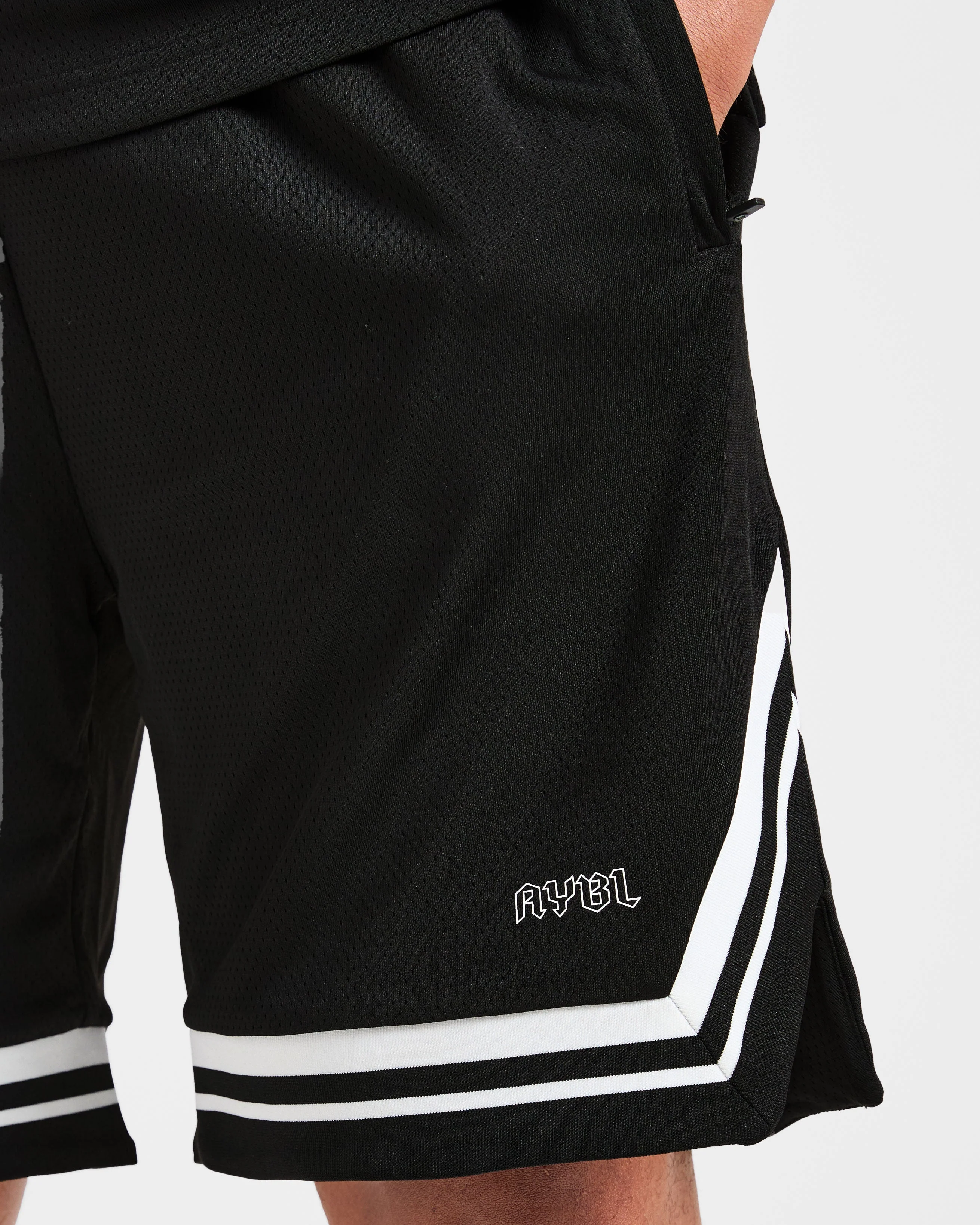 Rebound Stripe Shorts - Black - Image 5