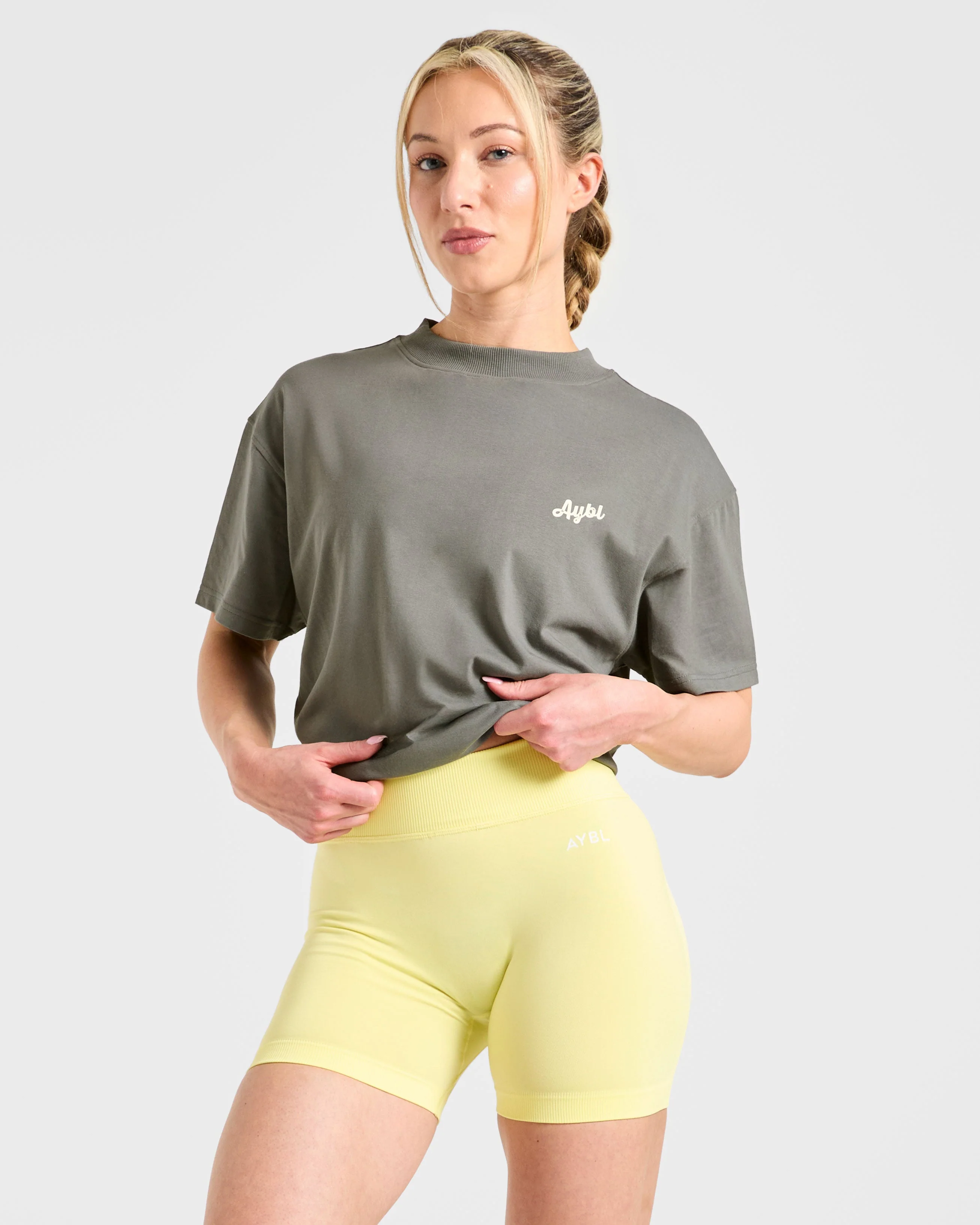 Retro Athletics Club Oversized T Shirt - Charcoal/Butter - Image 7