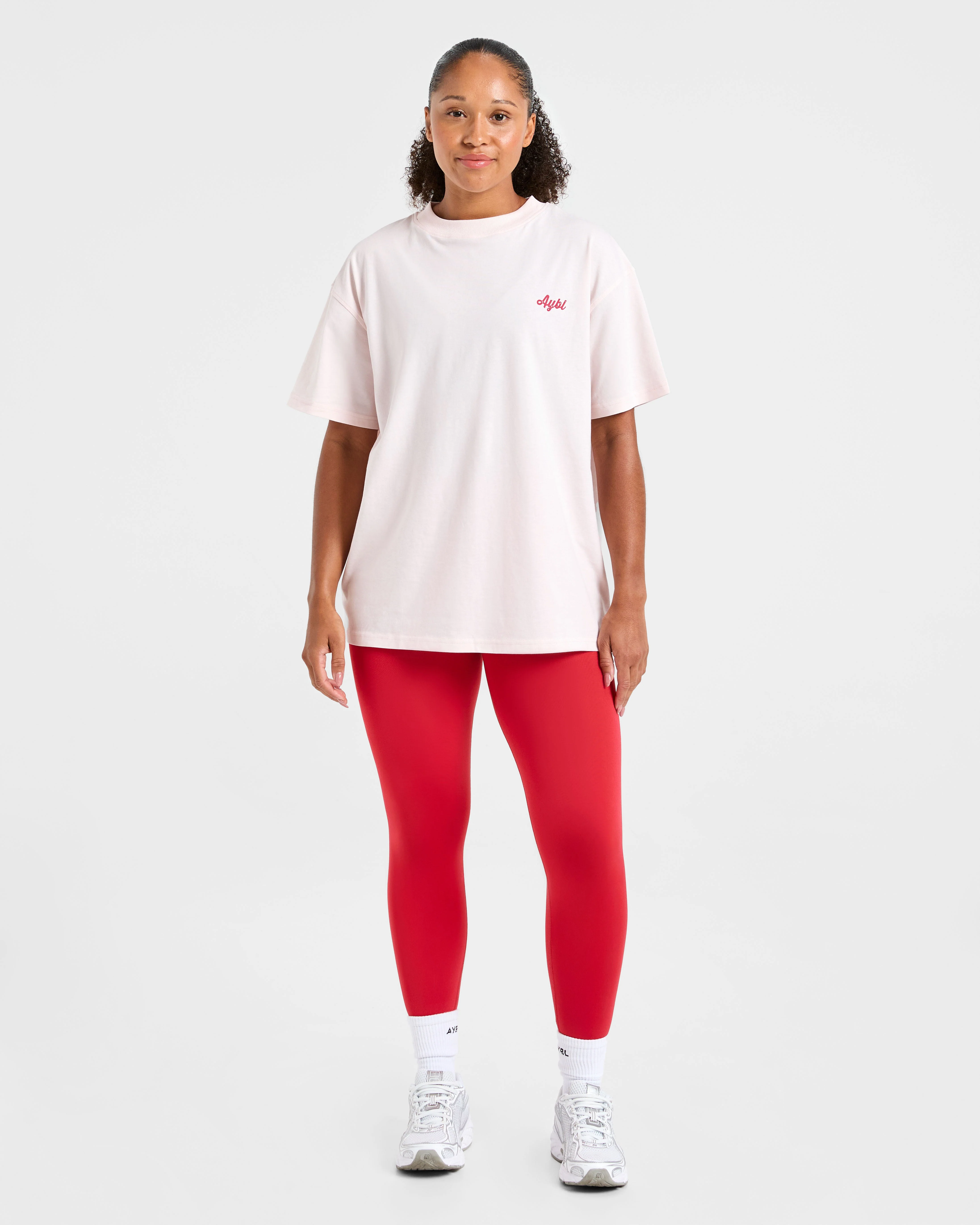 Retro Athletics Club Oversized T Shirt - Pink - Image 3