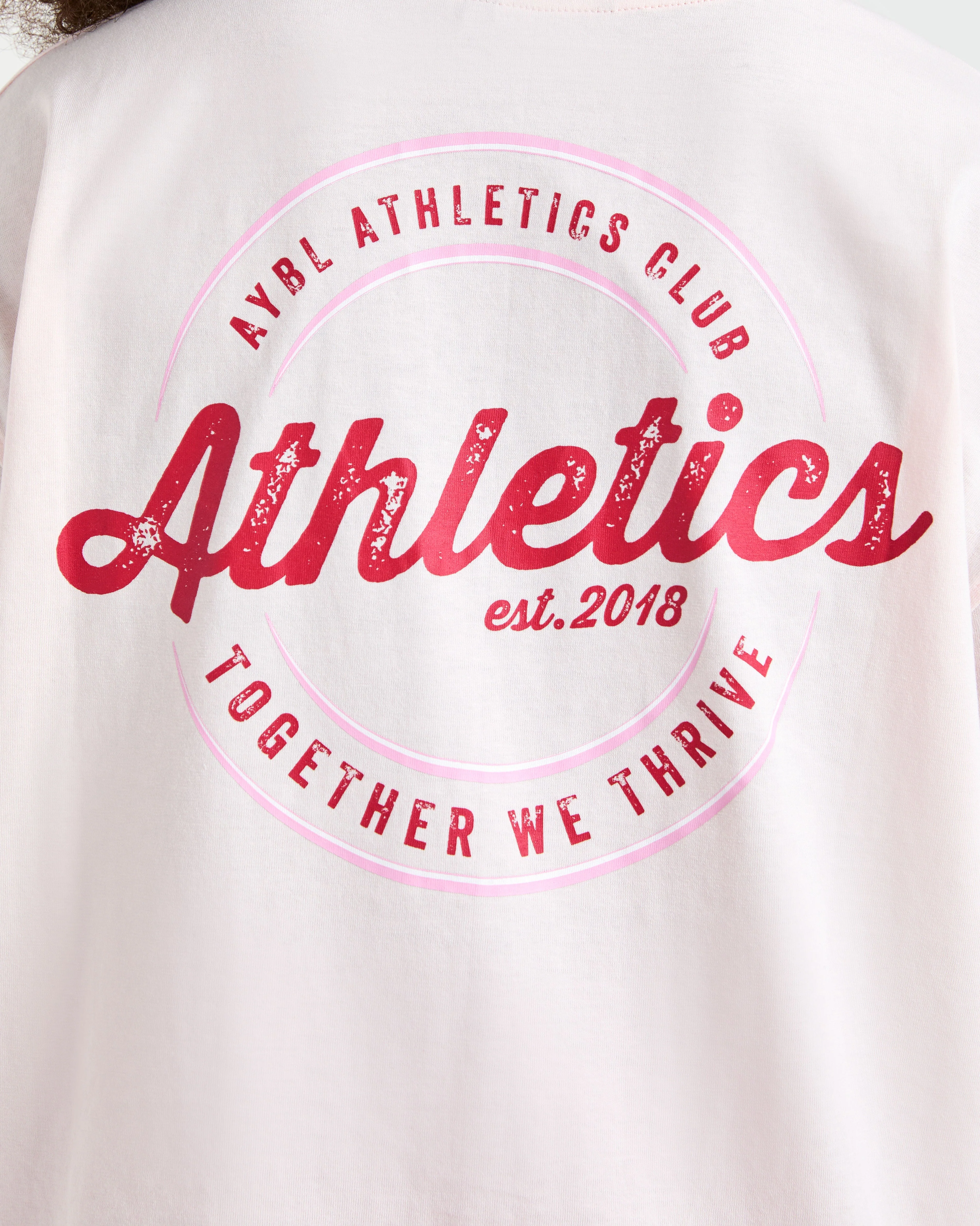 Retro Athletics Club Oversized T Shirt - Pink - Image 6
