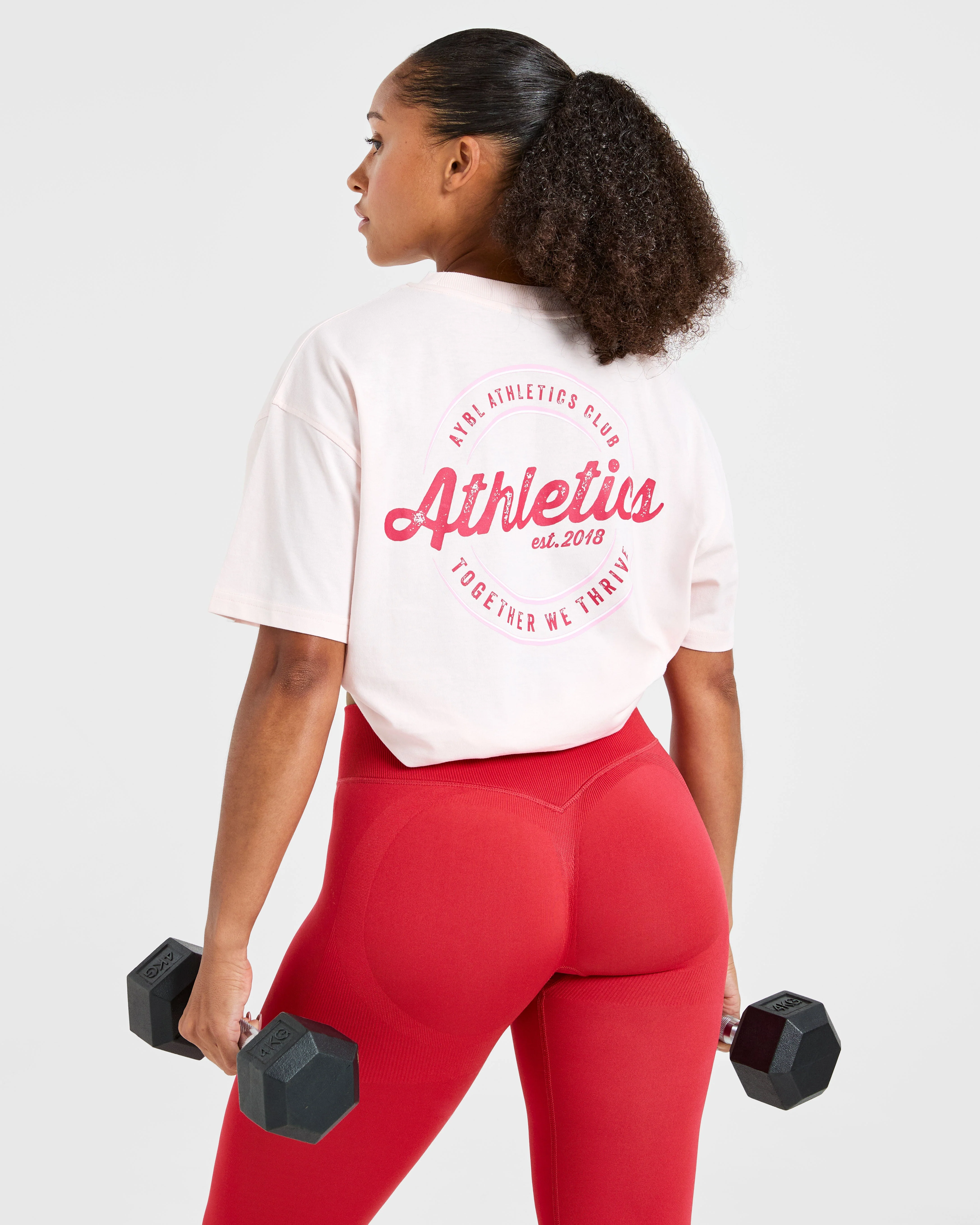 Retro Athletics Club Oversized T Shirt - Pink - Image 7