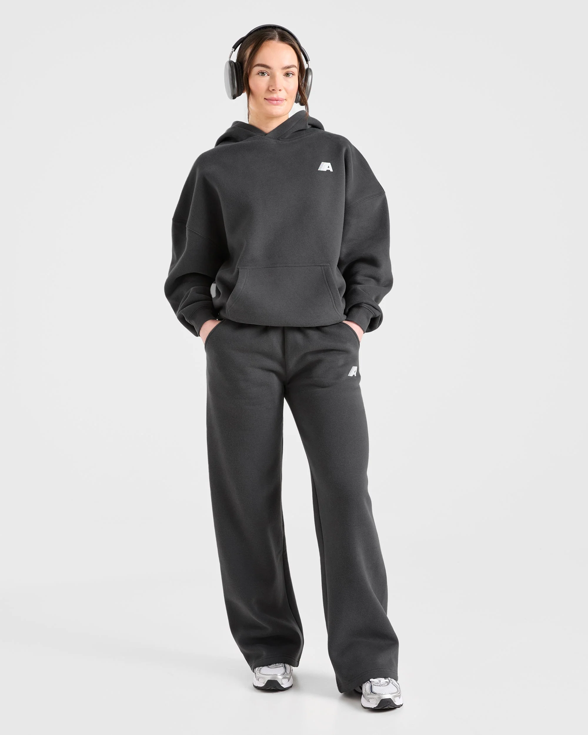Retro Athletics Oversized Hoodie - Charcoal - Image 7