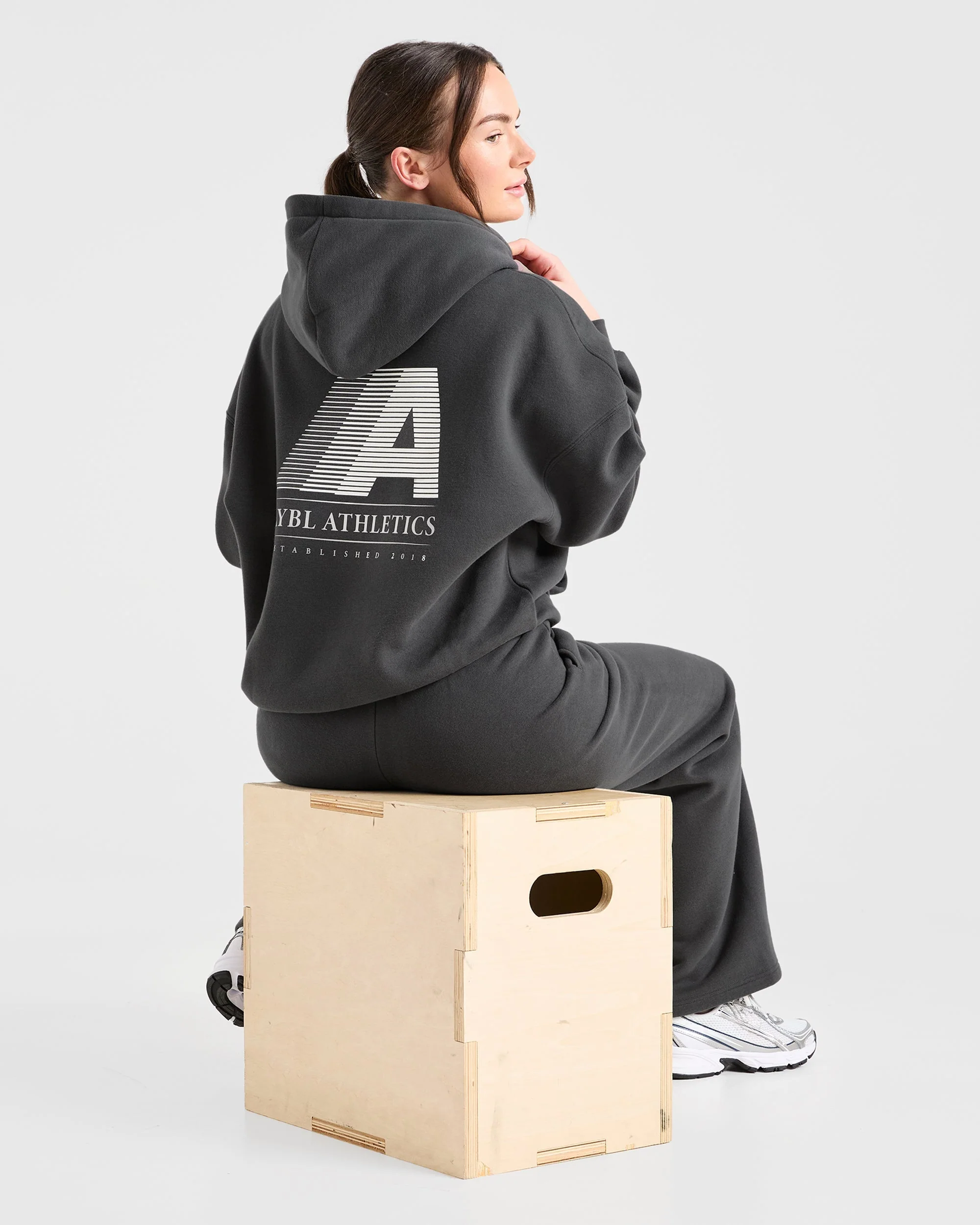 Retro Athletics Oversized Hoodie - Charcoal - Image 8