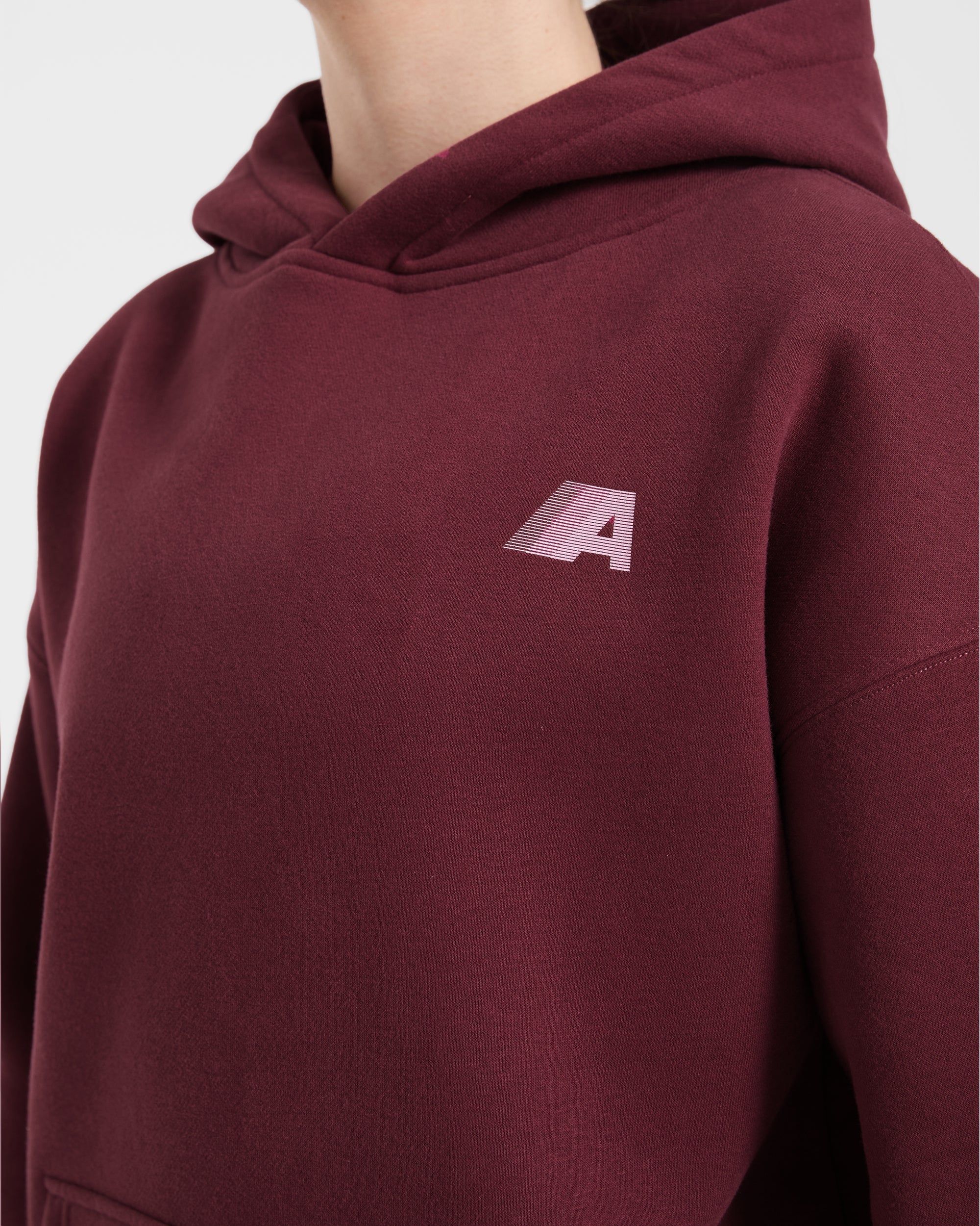 Retro Athletics Oversized Hoodie - Deep Raspberry/Pink - Image 5