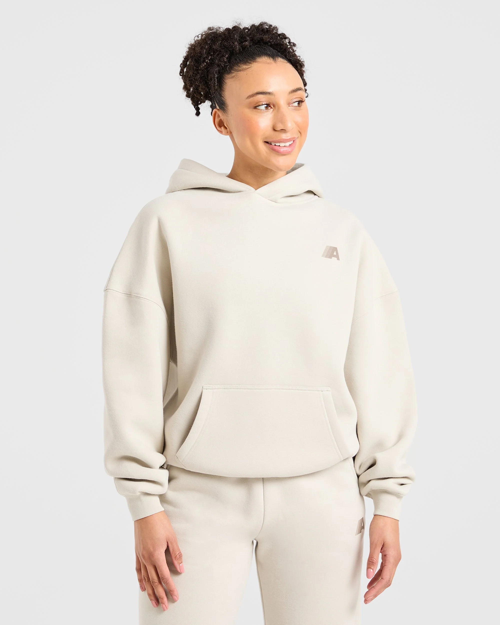 Retro Athletics Oversized Hoodie - Sand - Image 2