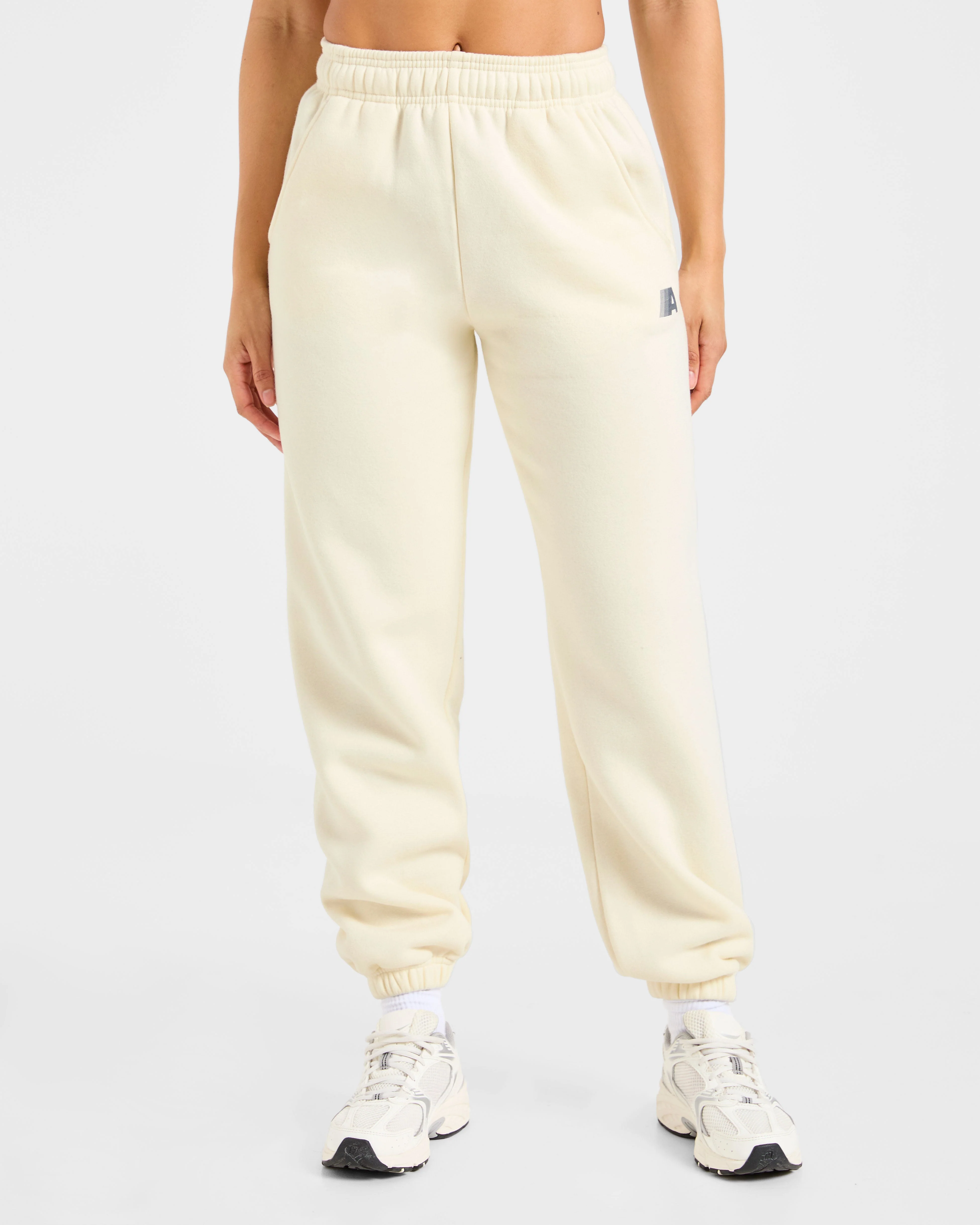 Retro Athletics Oversized Joggers - Butter Yellow/Navy