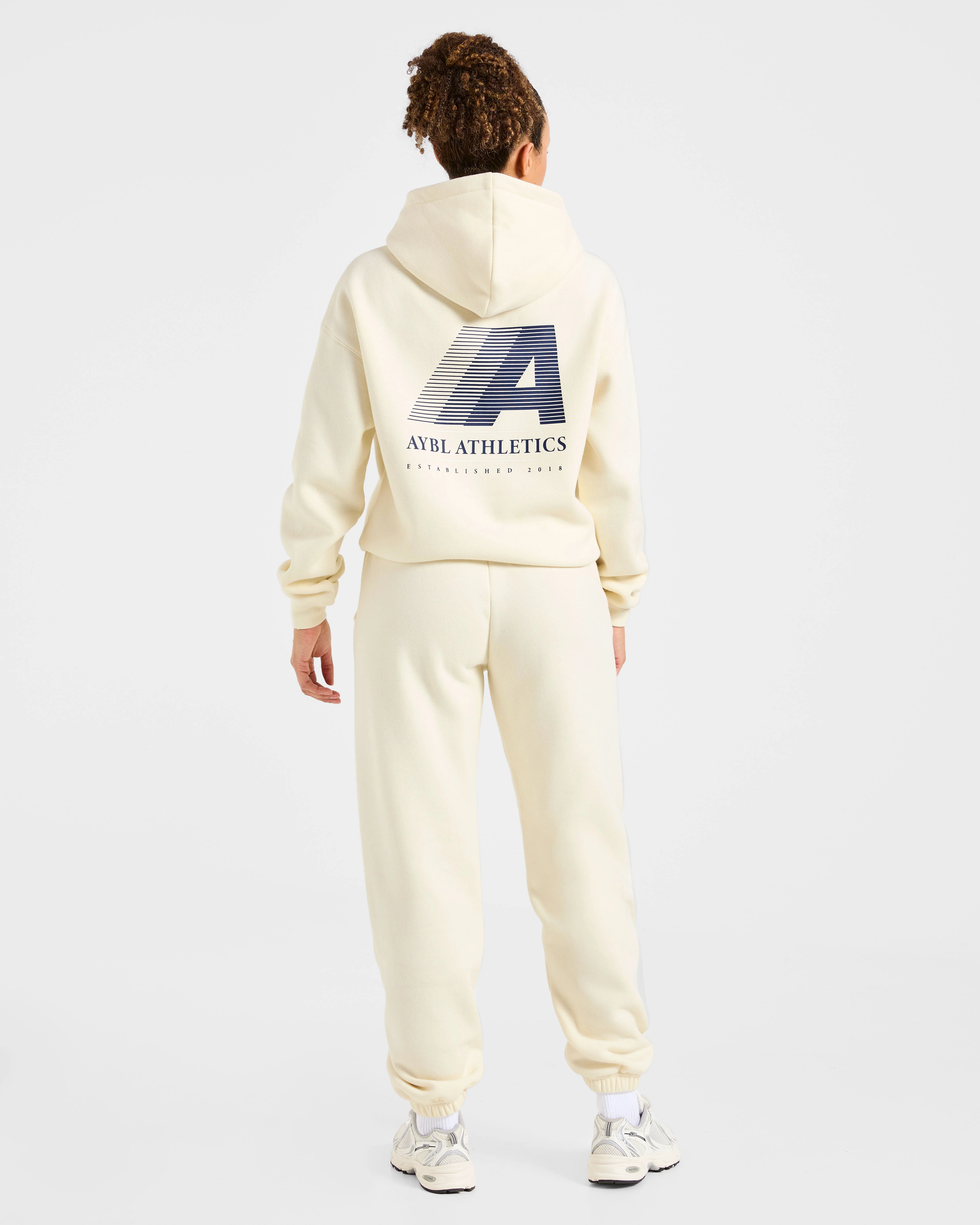 Retro Athletics Oversized Joggers - Butter Yellow/Navy - Image 4