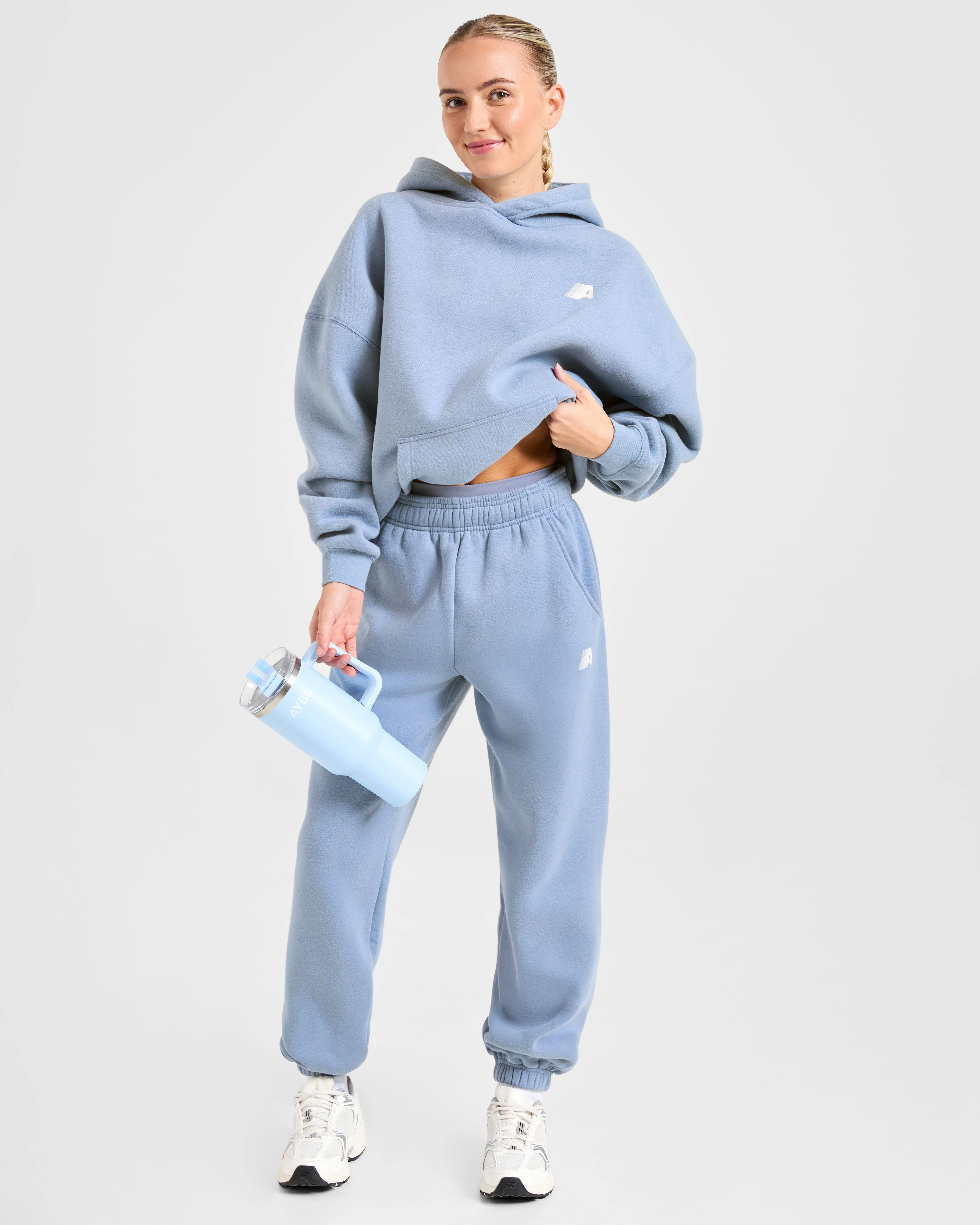Retro Athletics Oversized Joggers - Vintage Blue - Image 8