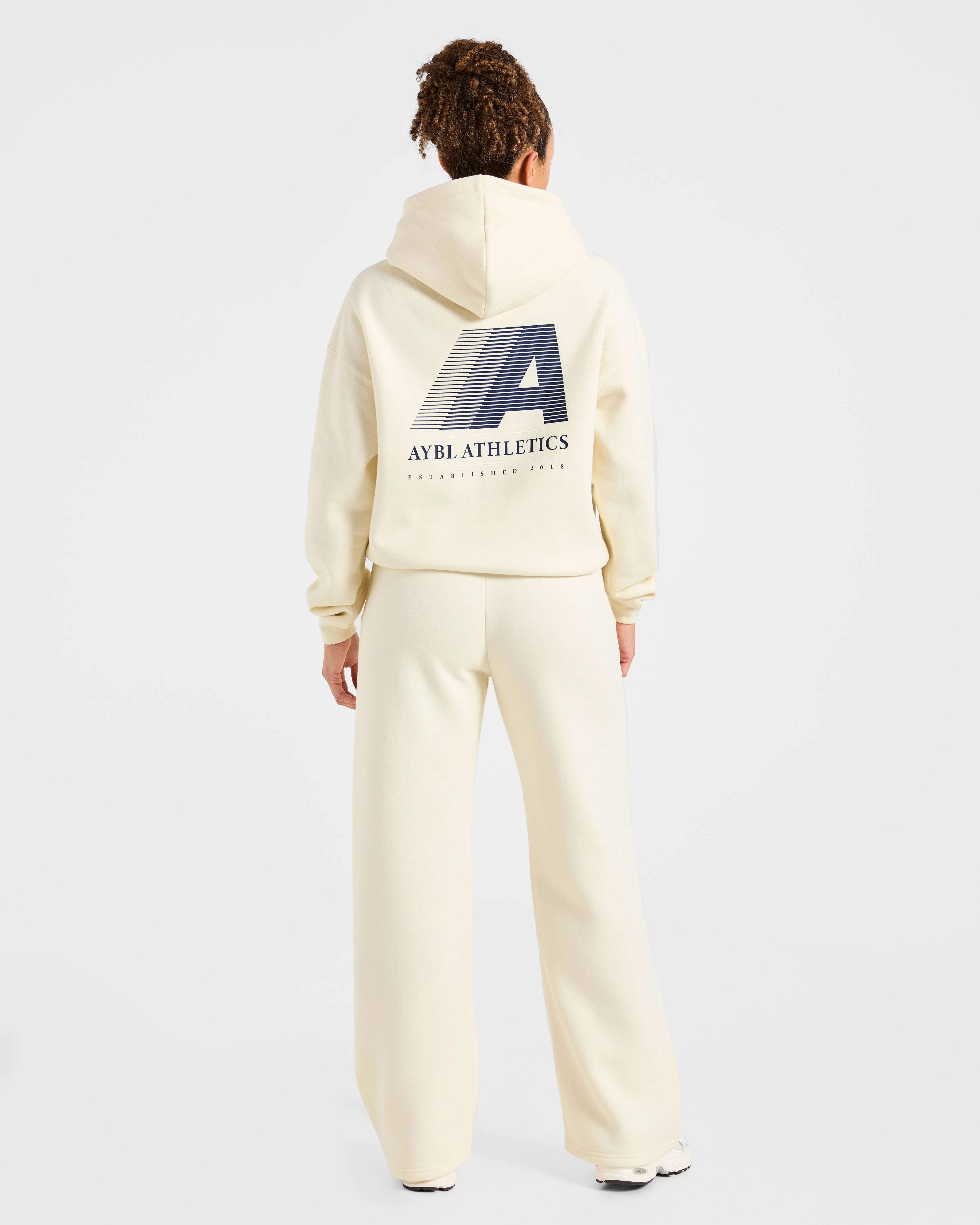 Retro Athletics Oversized Straight Leg Joggers - Butter Yellow/Navy - Image 4