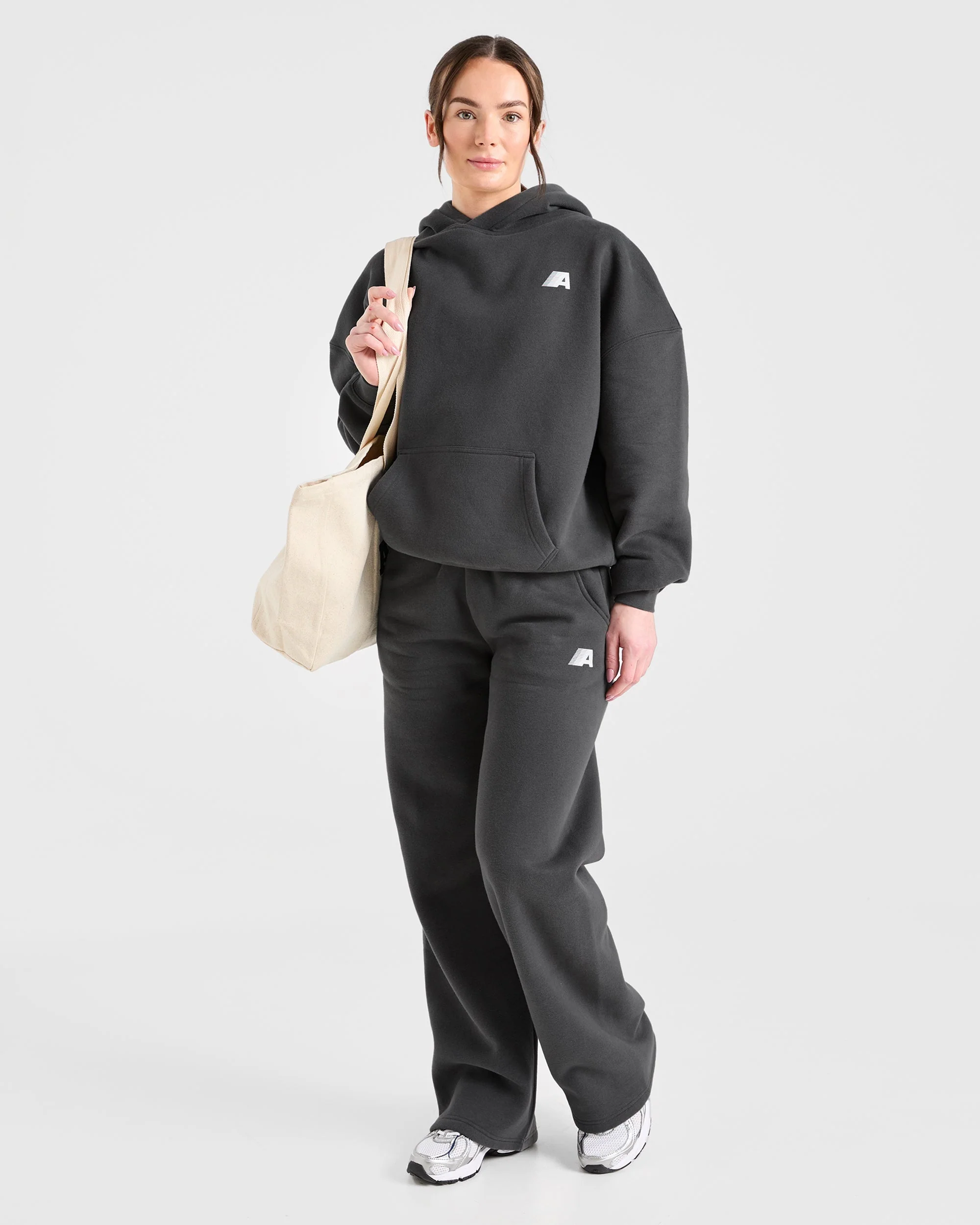 Retro Athletics Oversized Straight Leg Joggers - Charcoal - Image 7