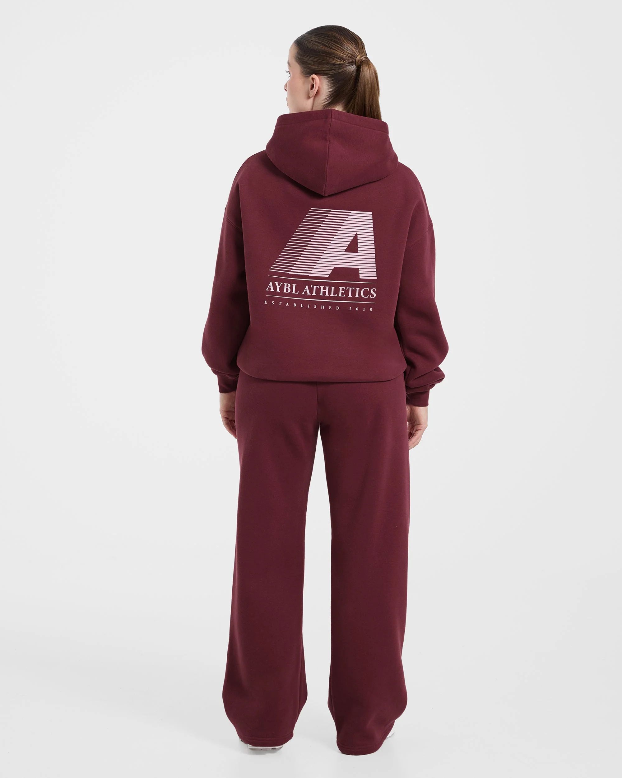 Retro Athletics Oversized Straight Leg Joggers - Deep Raspberry/Pink - Image 4