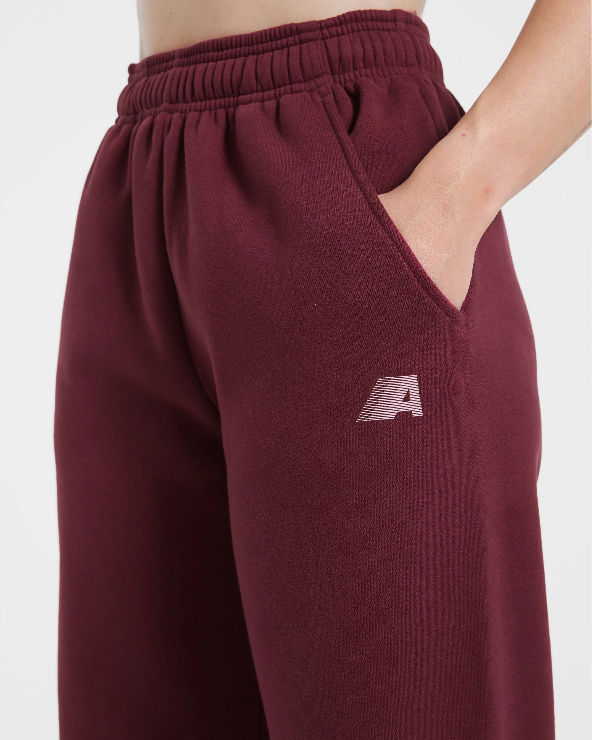 Retro Athletics Oversized Straight Leg Joggers - Deep Raspberry/Pink - Image 6