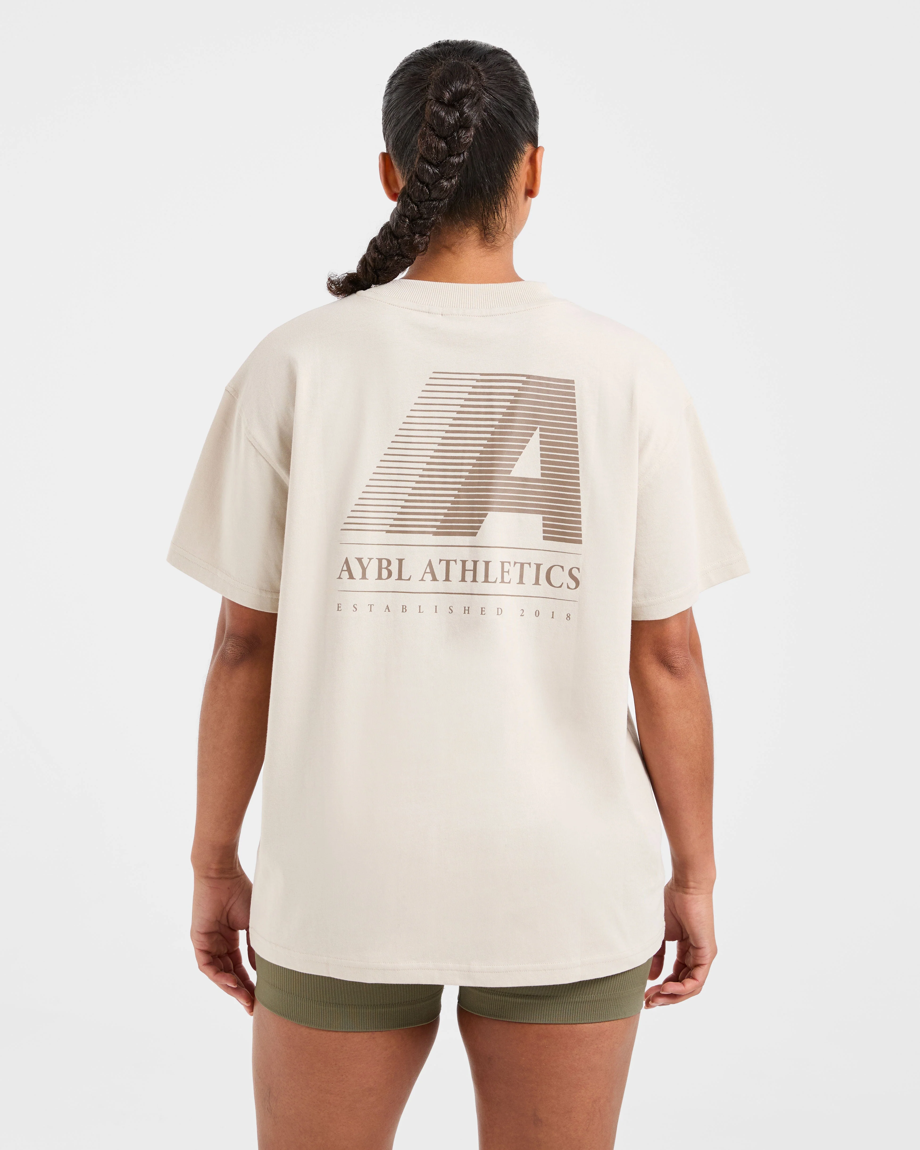 Retro Athletics Oversized T Shirt - Sand